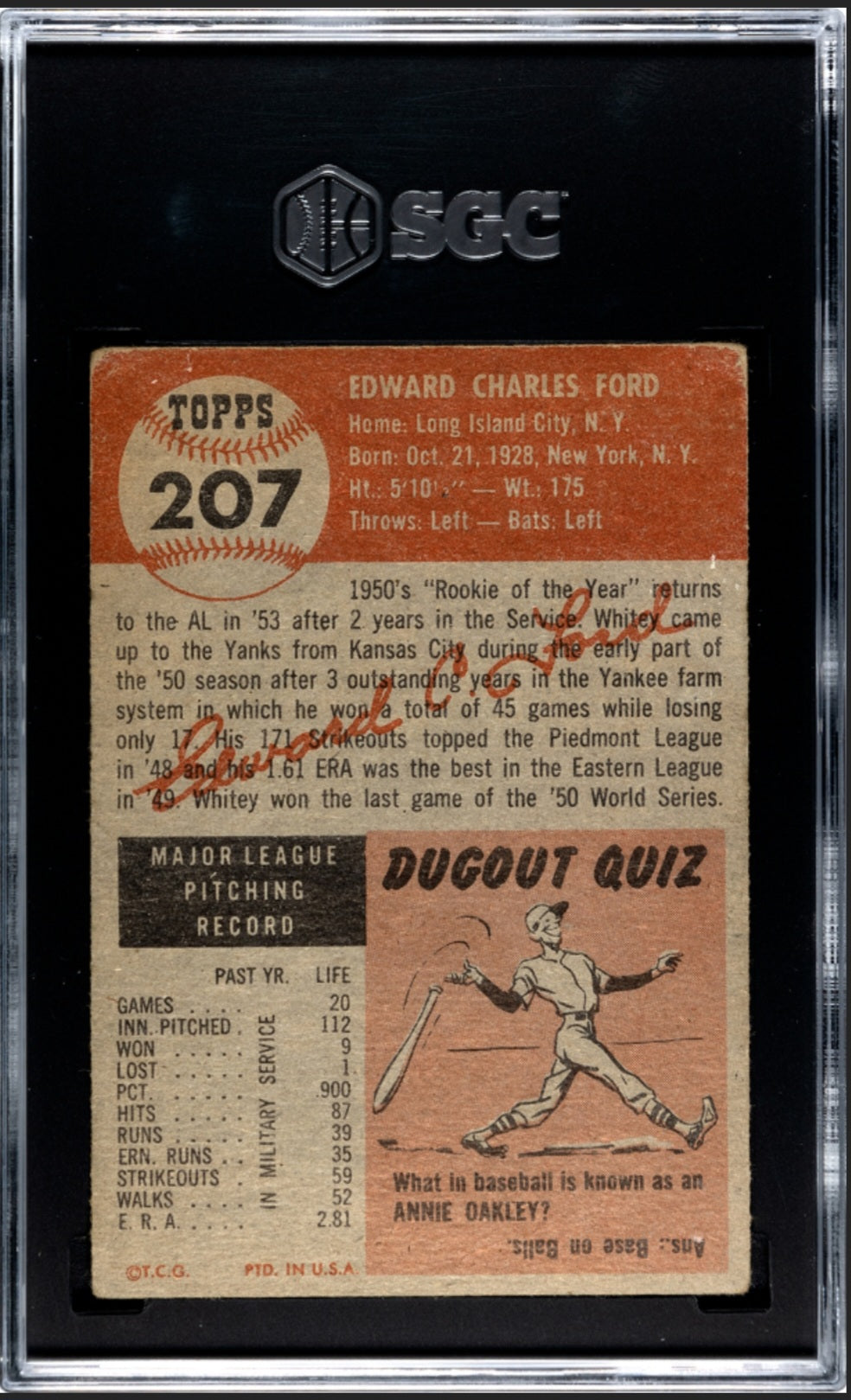 1953 Topps Whitey Ford #207