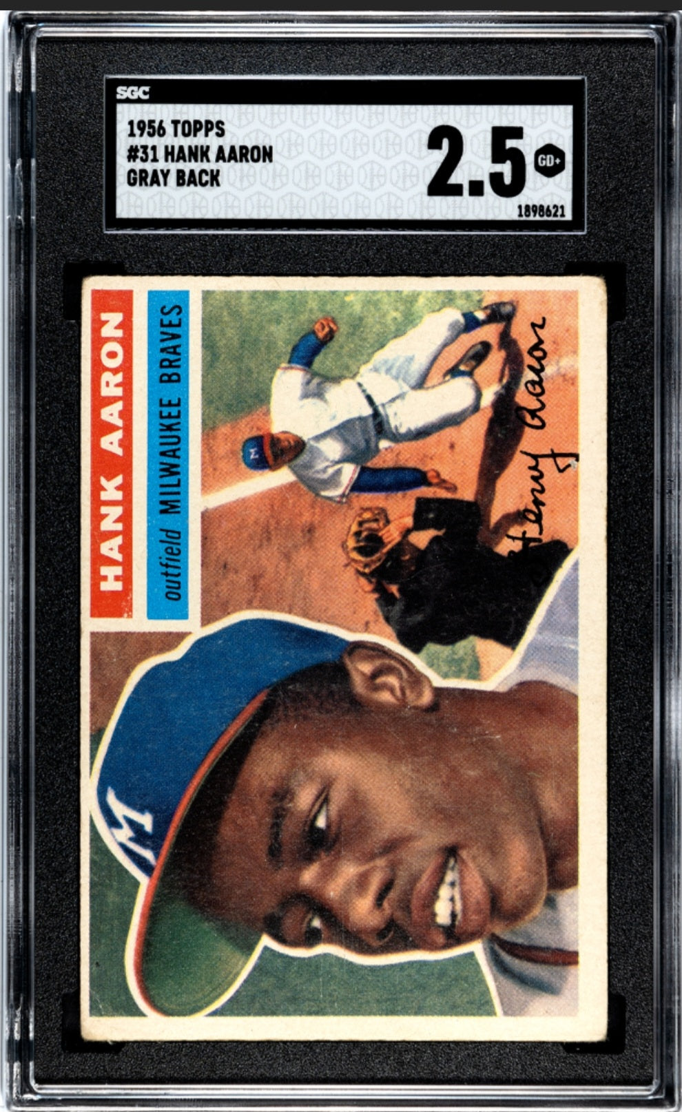 1956 Topps Hank Aaron #31 (Gray Back)