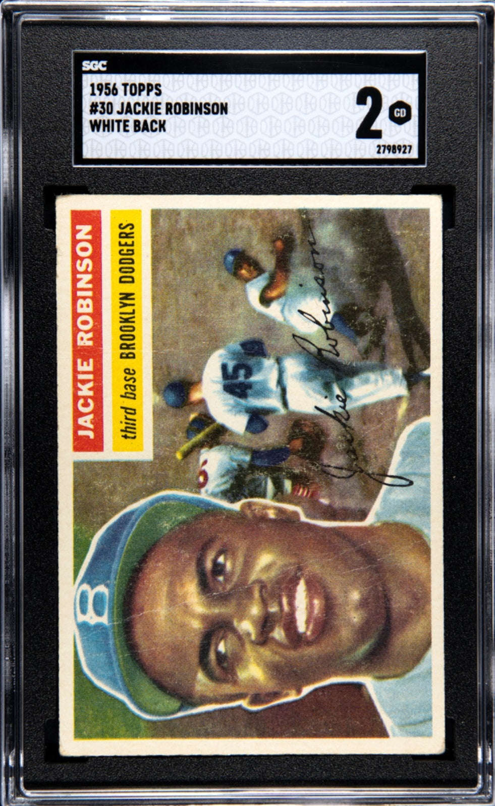 1956 Topps Jackie Robinson #30 (White Back)