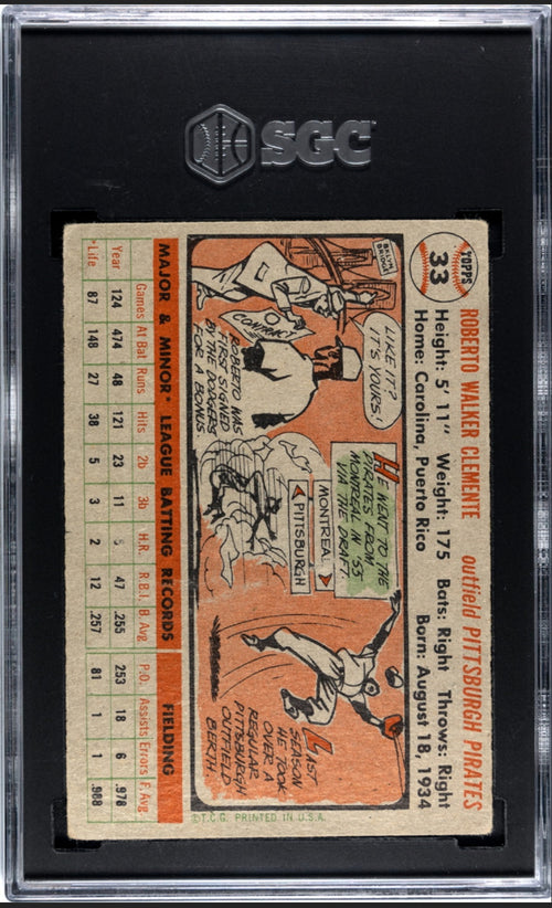 1956 Topps Roberto Clemente #33 (Gray Back)