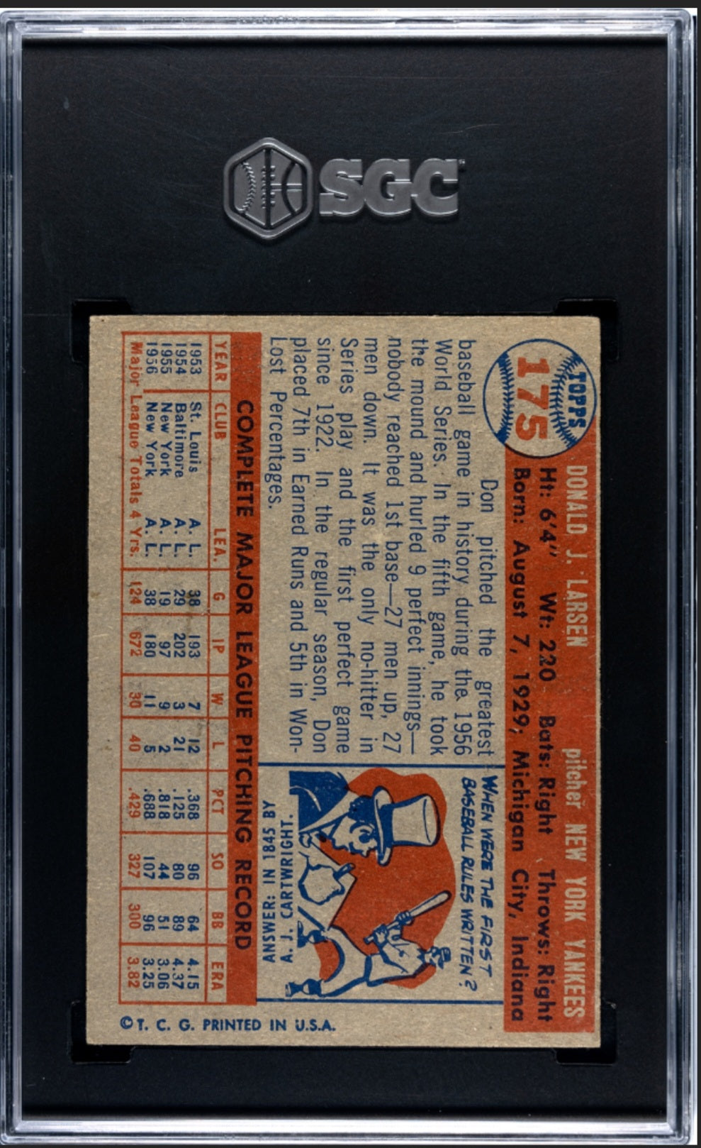 1957 Topps Don Larsen #175