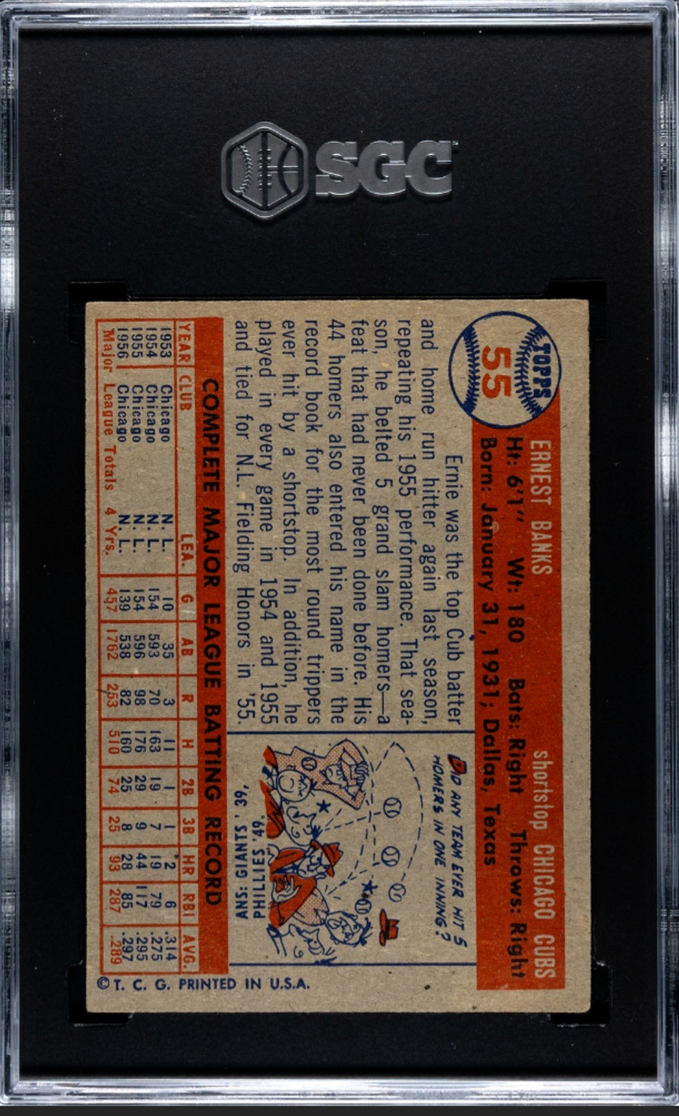 1957 Topps Ernie Banks #55