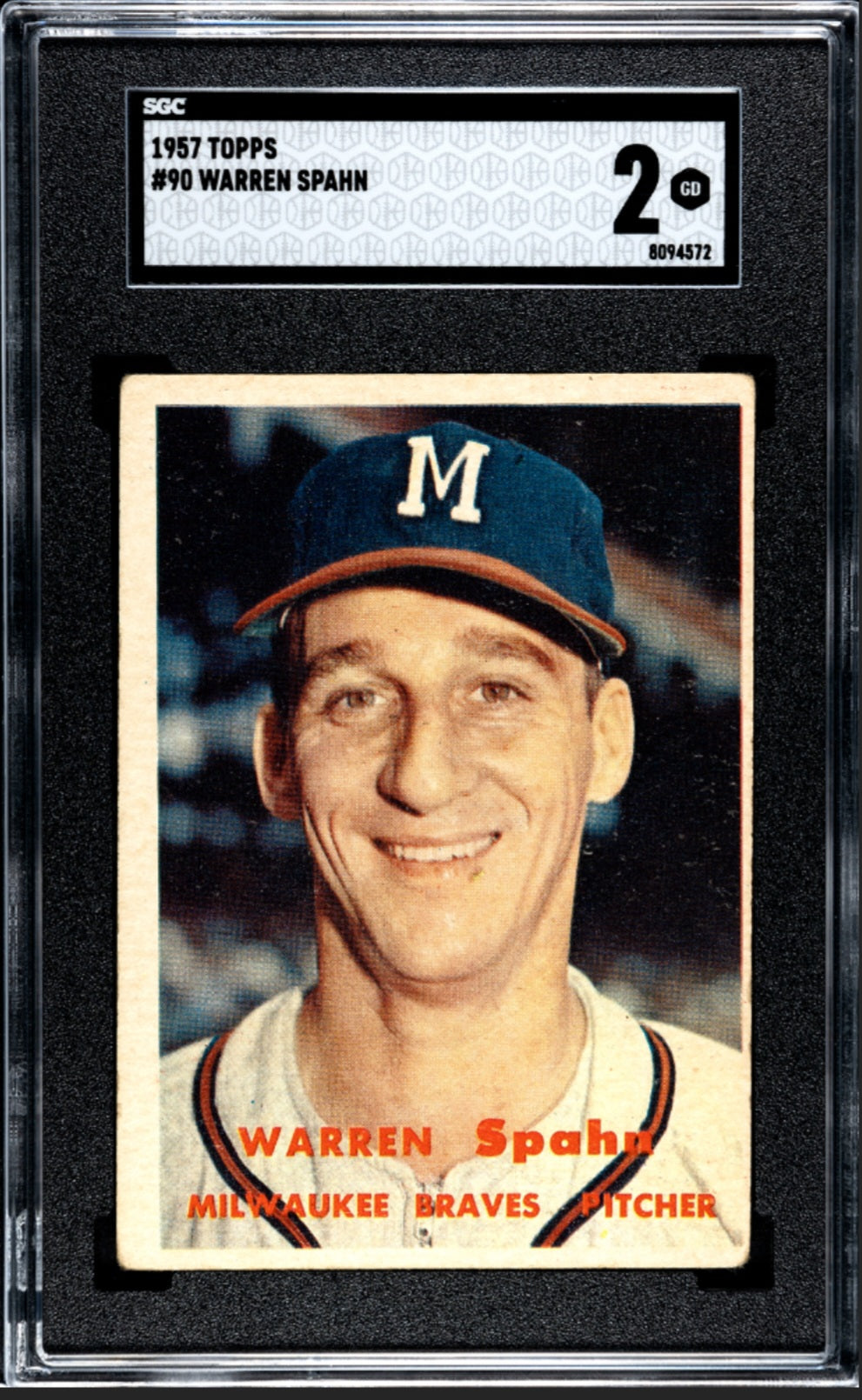 1957 Topps Warren Spahn #90
