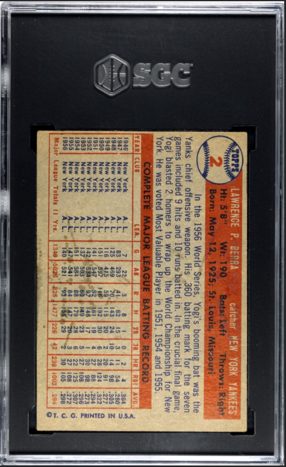 1957 Topps Yogi Berra #2