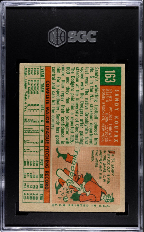 1959 Topps Sandy Koufax #163