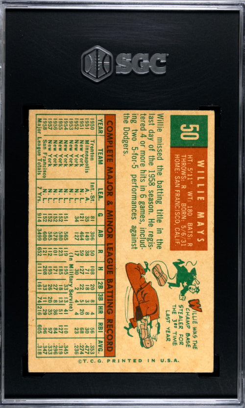 1959 Topps Willie Mays #50