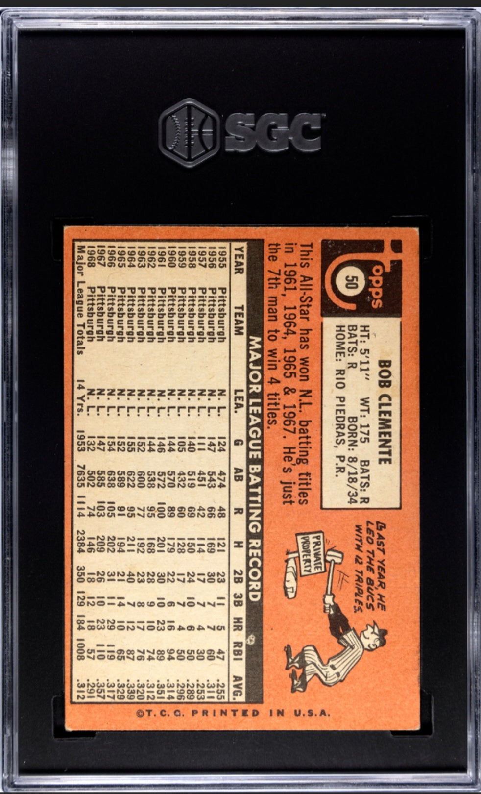 1969 Topps Roberto Clemente #50
