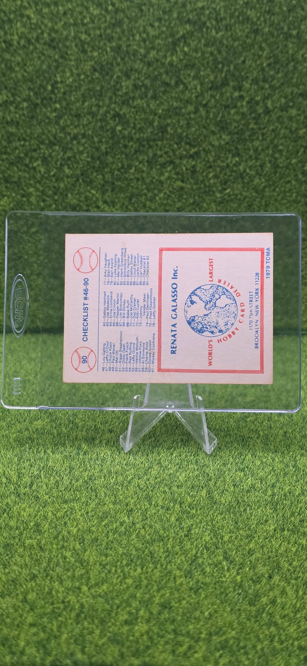 1979 TCMA Renata Galasso Series 2 - Babe Ruth, Lou Gehrig, Hank Greenberg and more #90