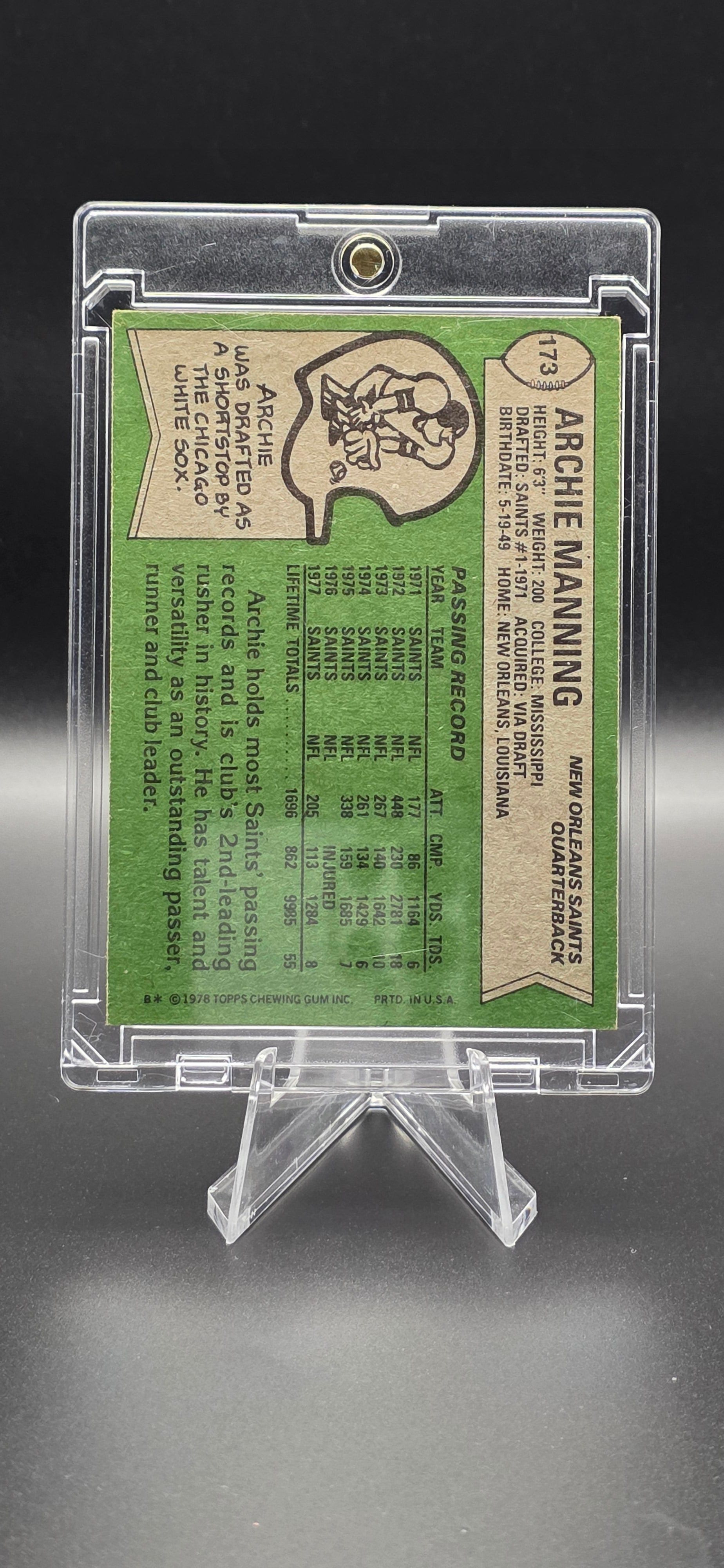 1978 Topps Archie Manning #173