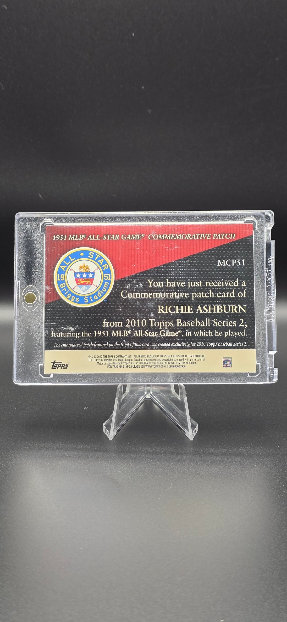 2010 Topps Manufactured Commemorative Patch Richie Ashburn #MCP51