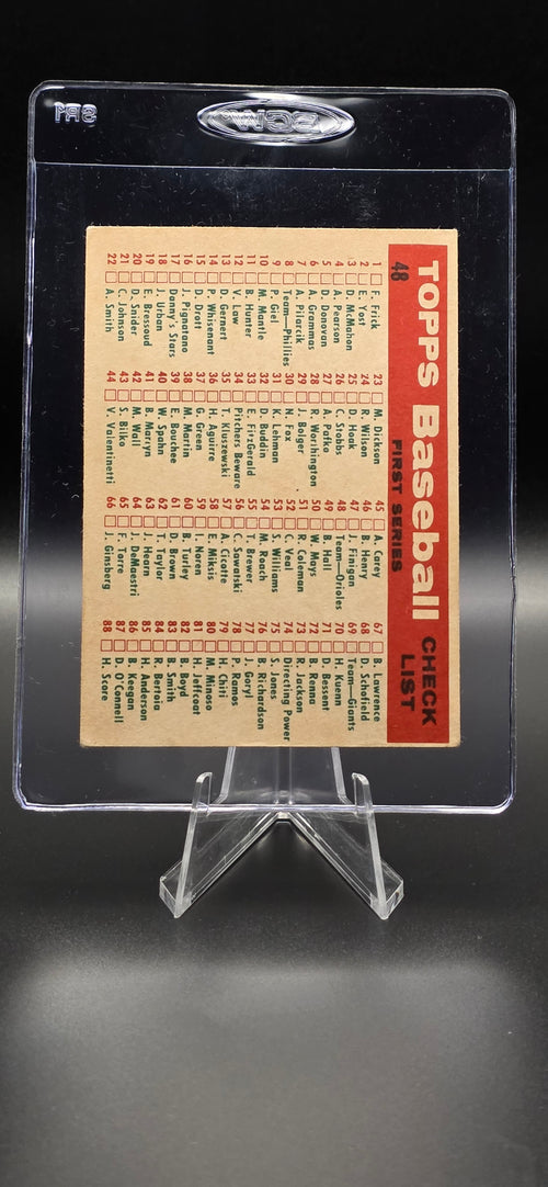 1959 Topps Baltimore Orioles Checklist #48