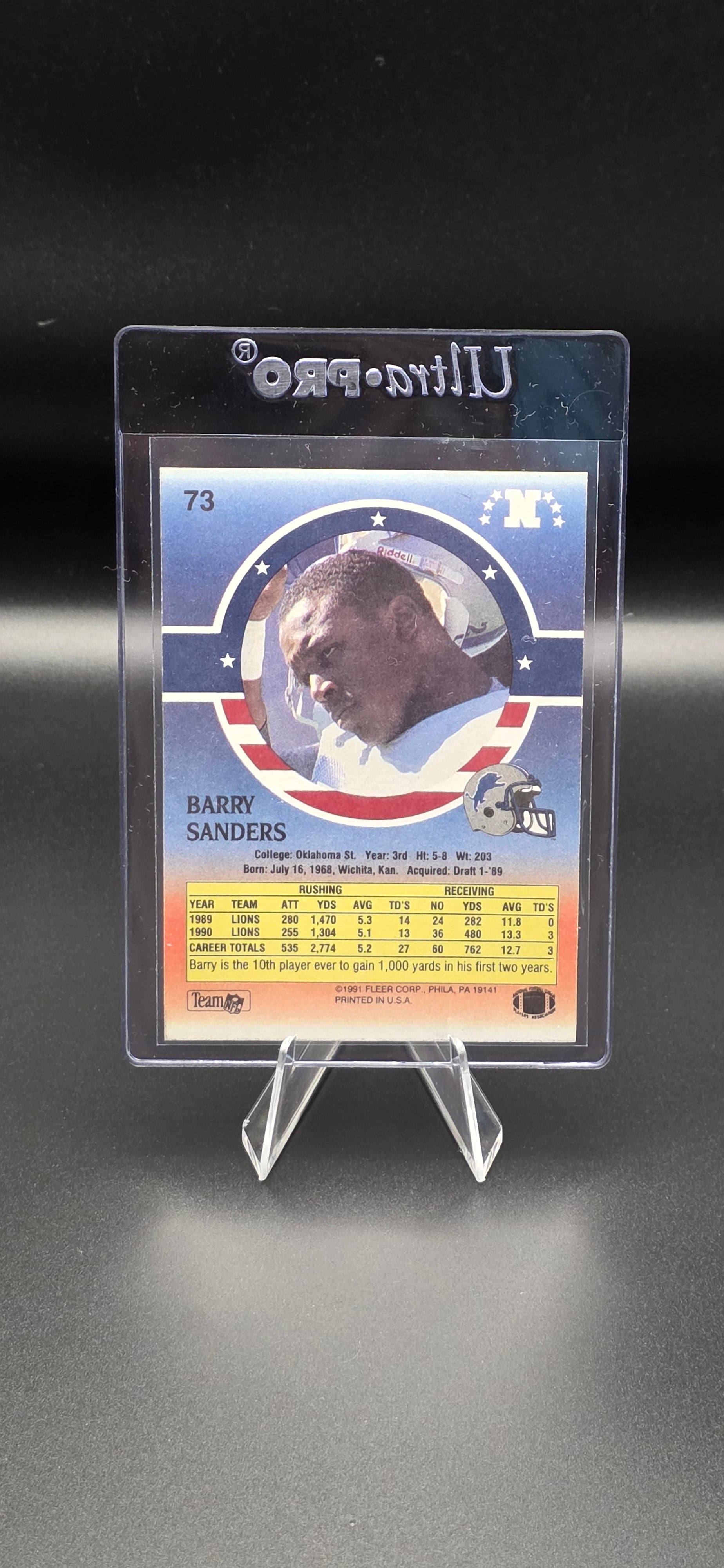 1991 Fleer Barry Sanders Stars & Stripes #73
