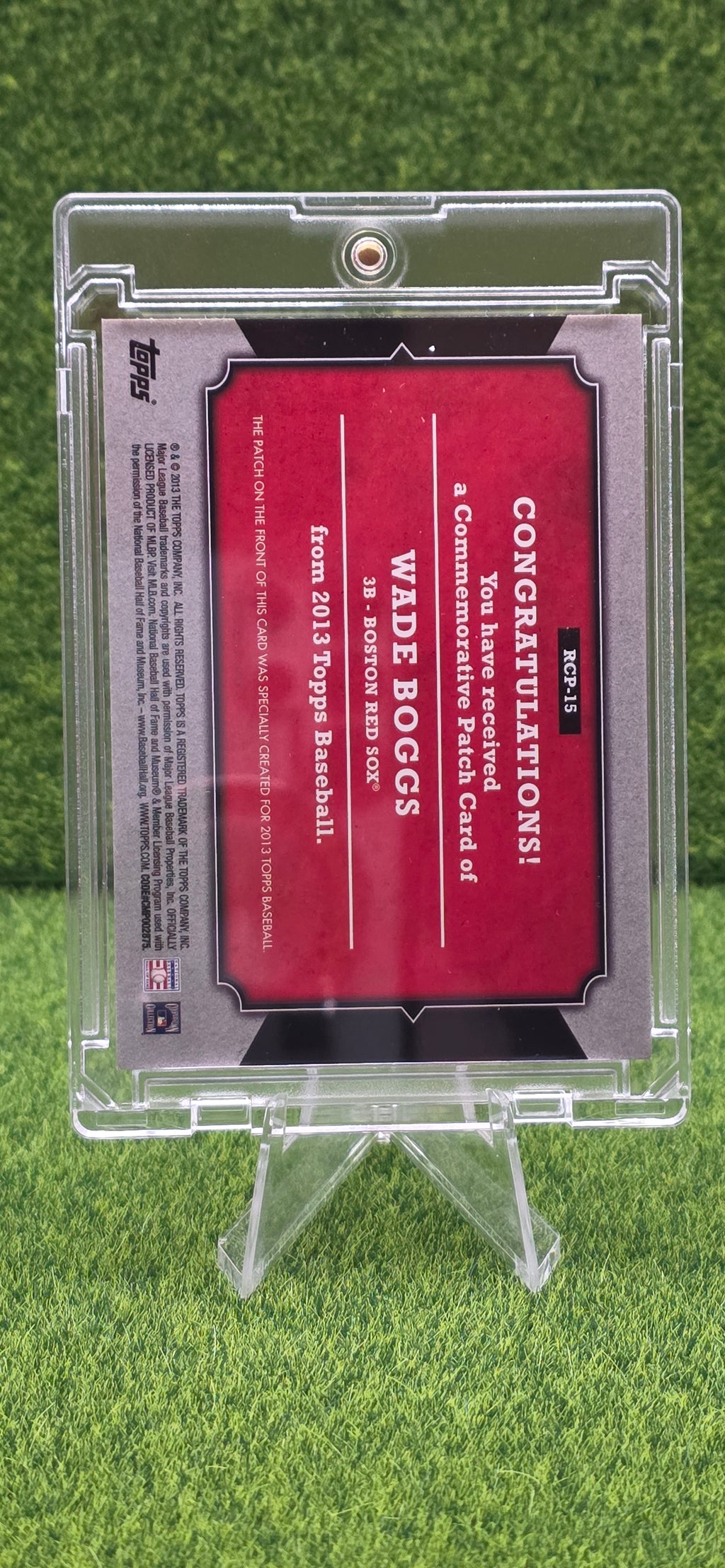 2013 Topps Manufactured Rookie Card Patch - Wade Boggs #RCP-15