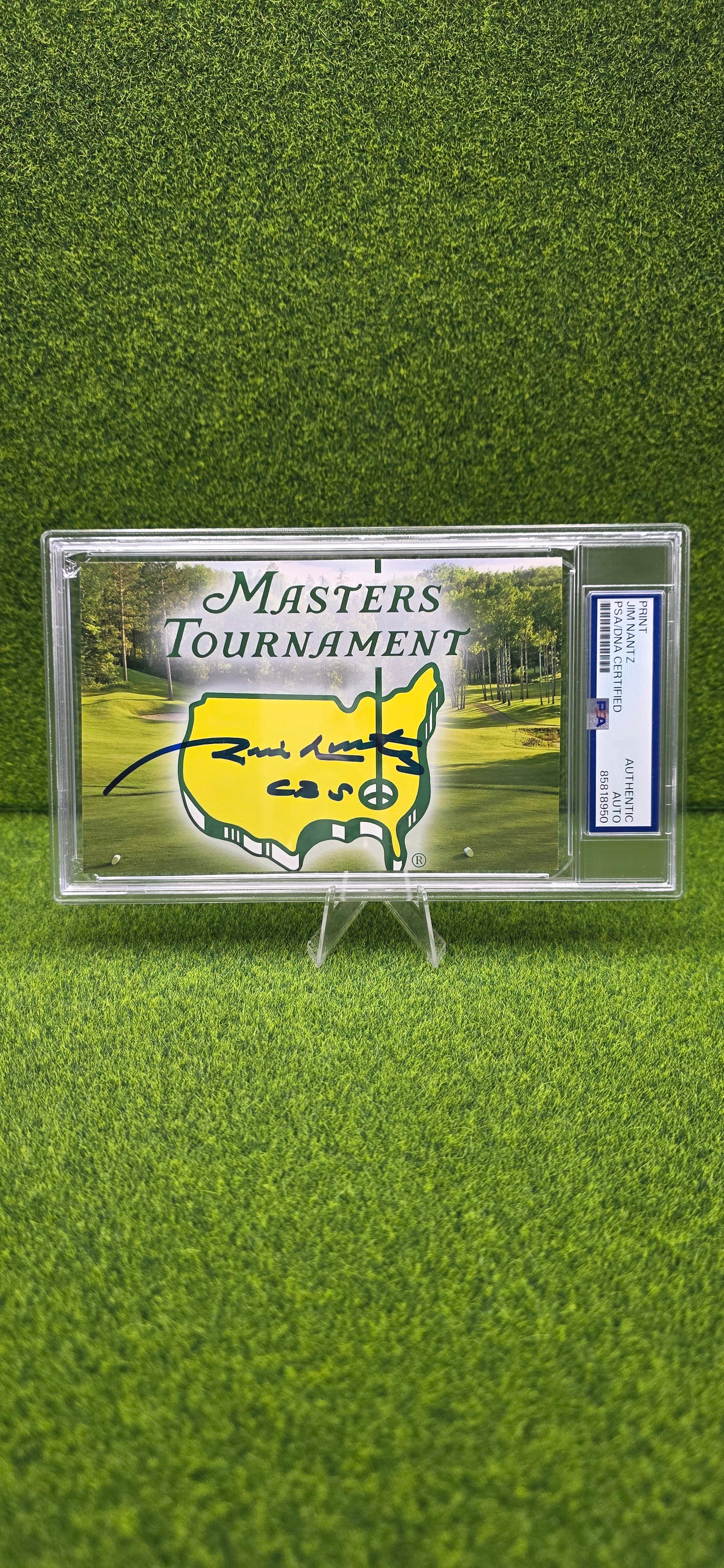 Jim Nantz Signed Masters Tournament Logo Picture - "CBS" Quote