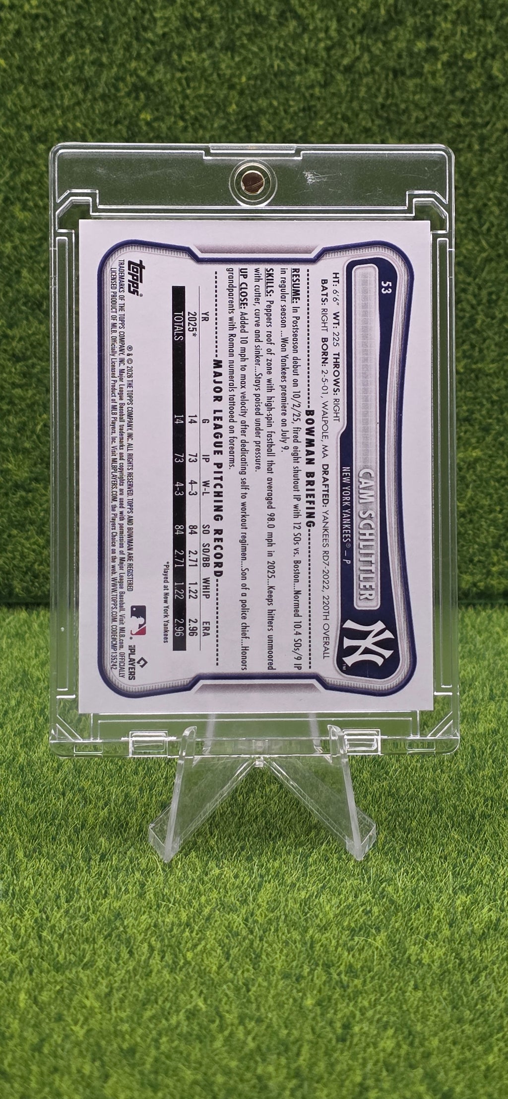 2026 Bowman - Cam Schlittler #53 (RC)