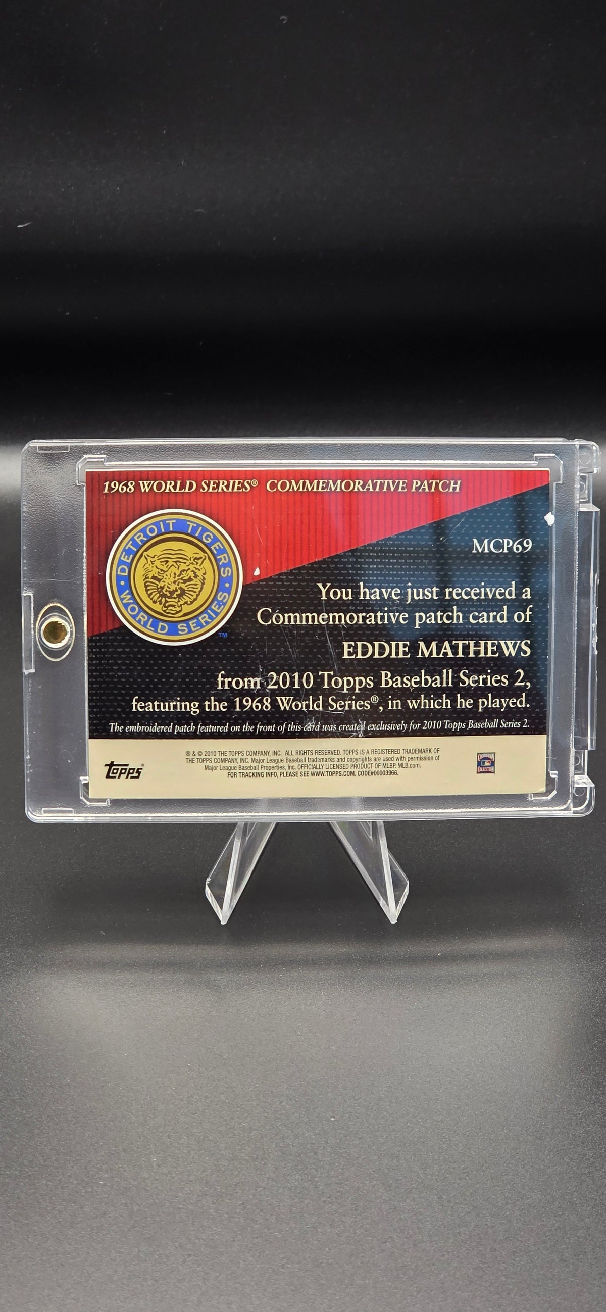 2010 Topps Eddie Mathews Commemorative Patch #MCP69