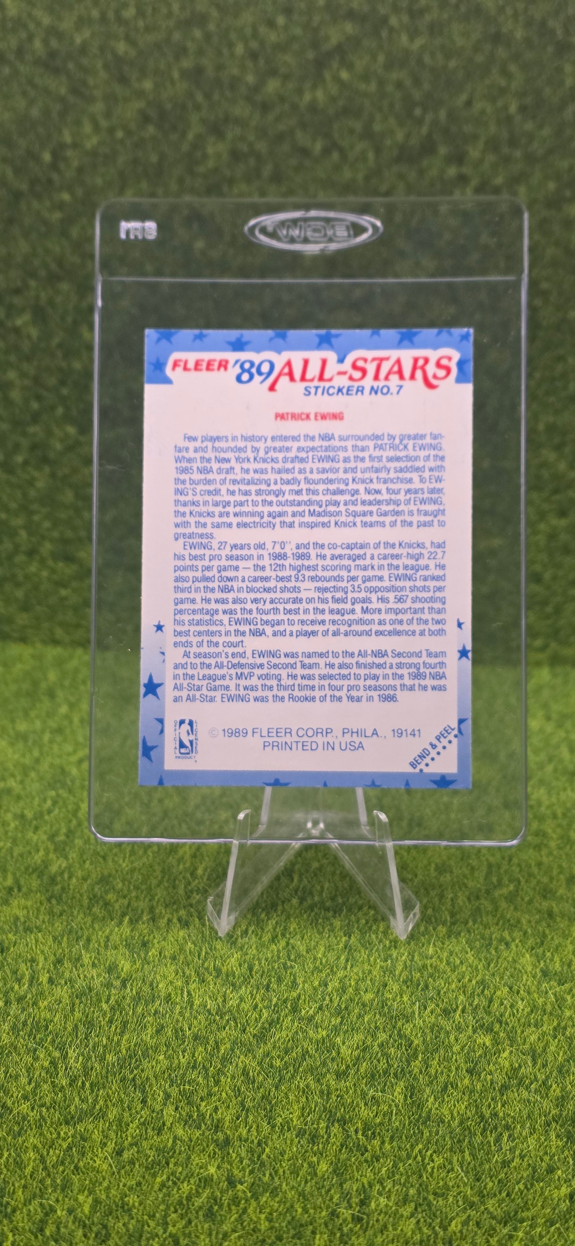 1989-90 Fleer All-Stars Sticker - Patrick Ewing #7