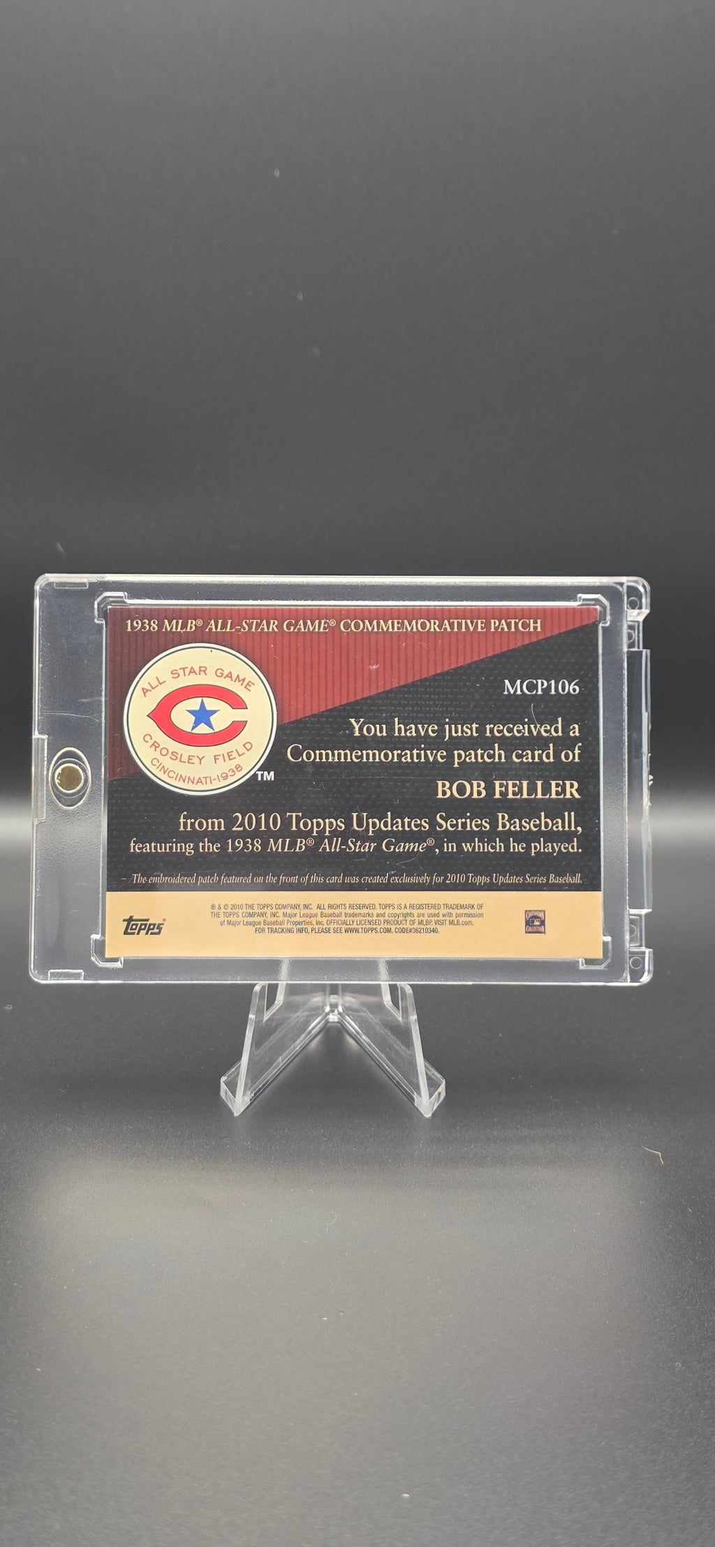 2010 Topps Manufactured Commemorative Patch Bob Feller #MCP106