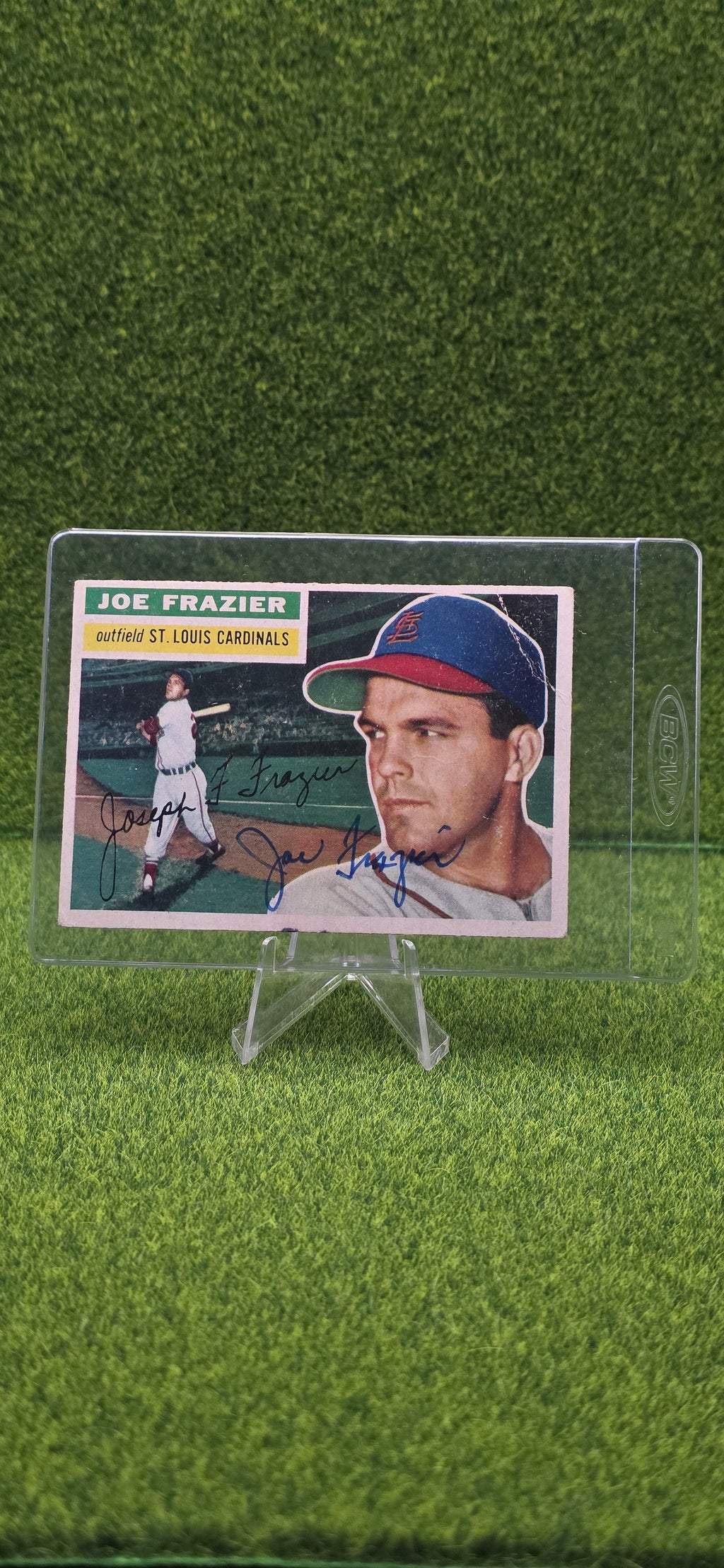 1956 Topps - Joe Frazier #141 (Gray Back) Autographed