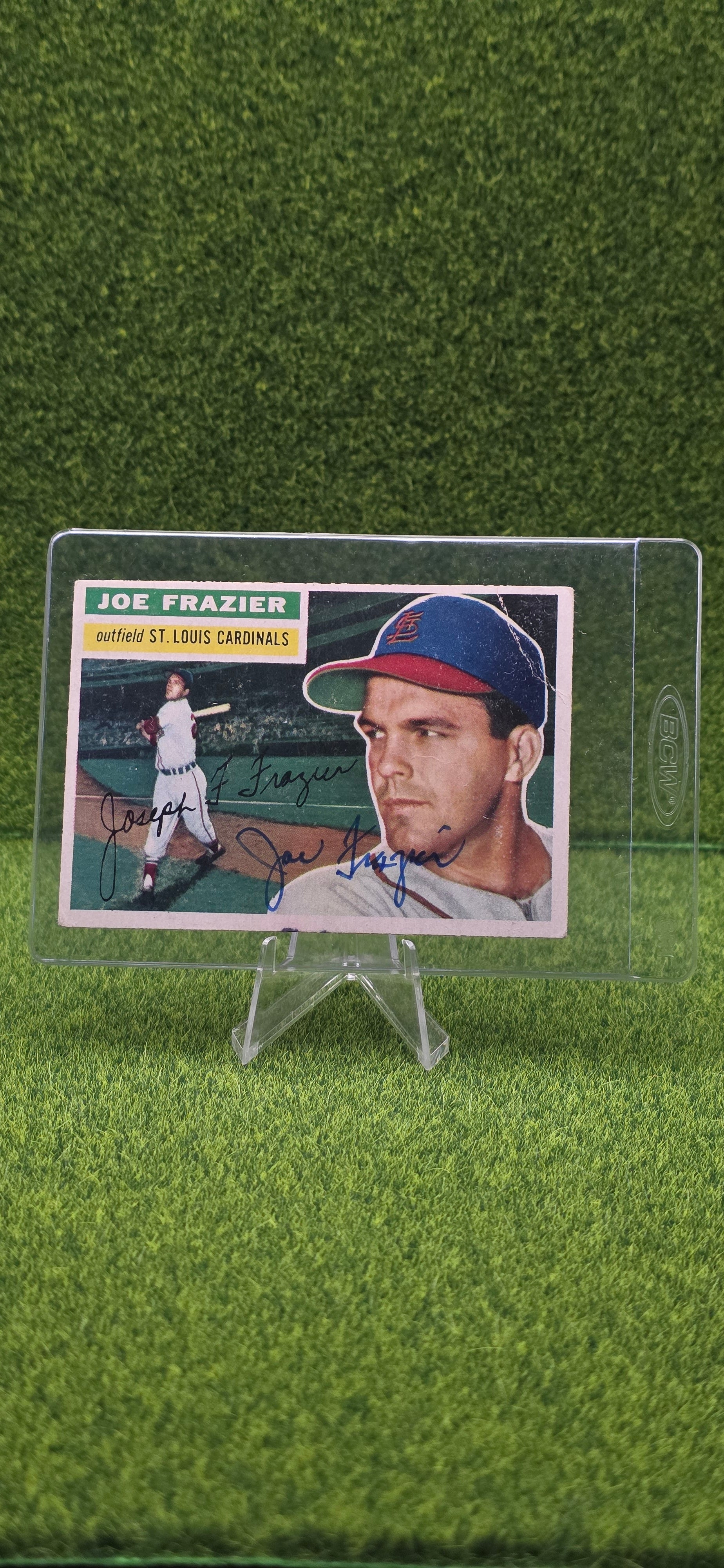 1956 Topps - Joe Frazier #141 (Gray Back) Autographed