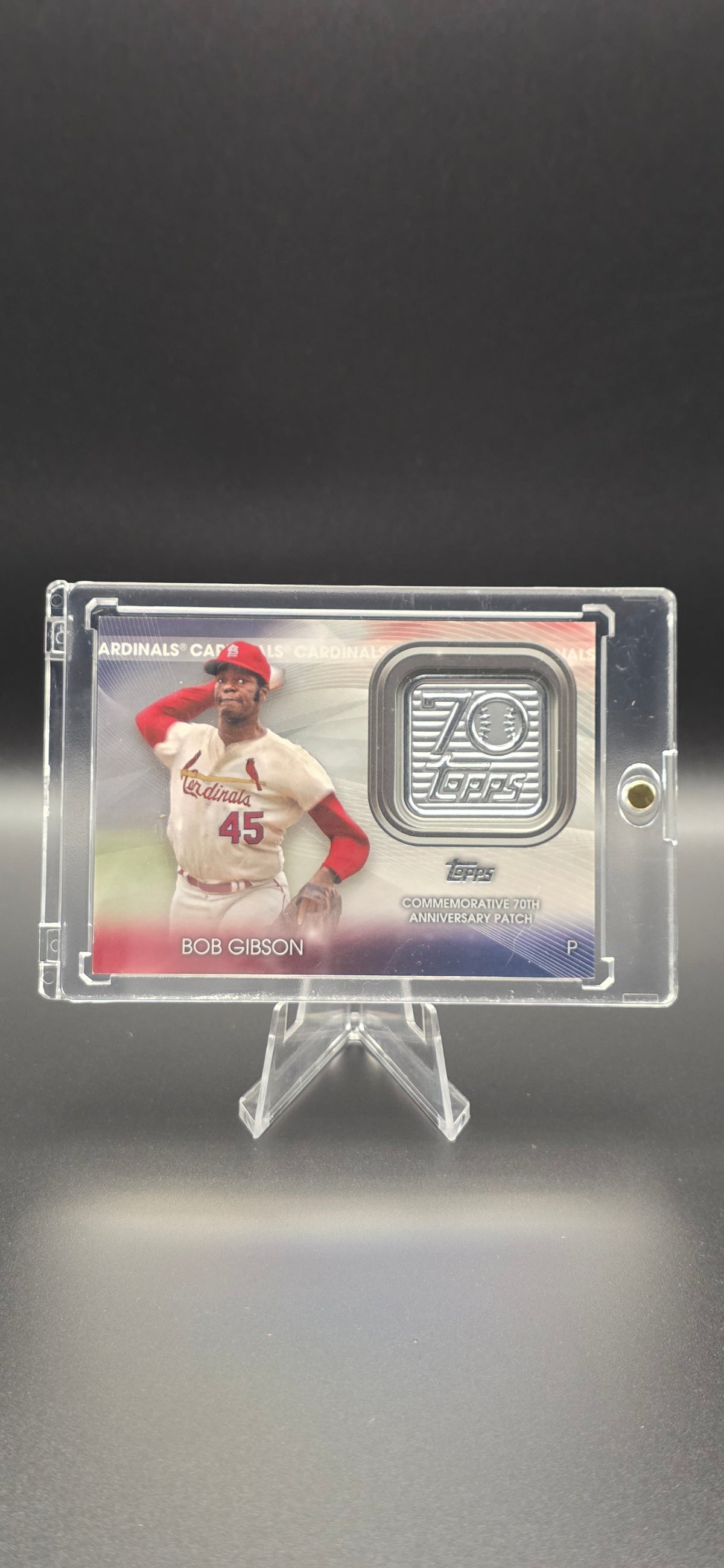 2021 Topps 70th Anniversary Manufactured Logo Patch Bob Gibson #70LP-BG