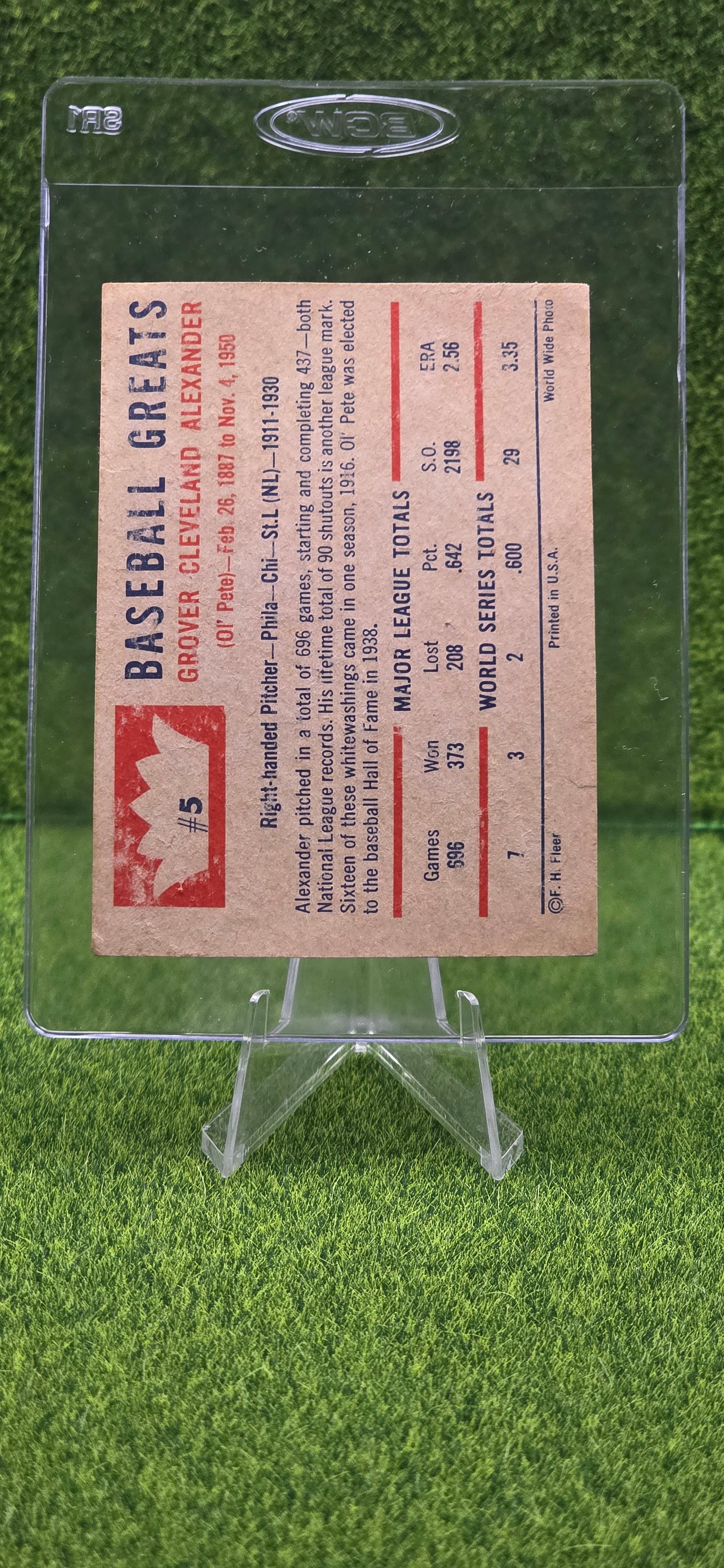1960 Fleer Baseball Greats - Grover Alexander #5
