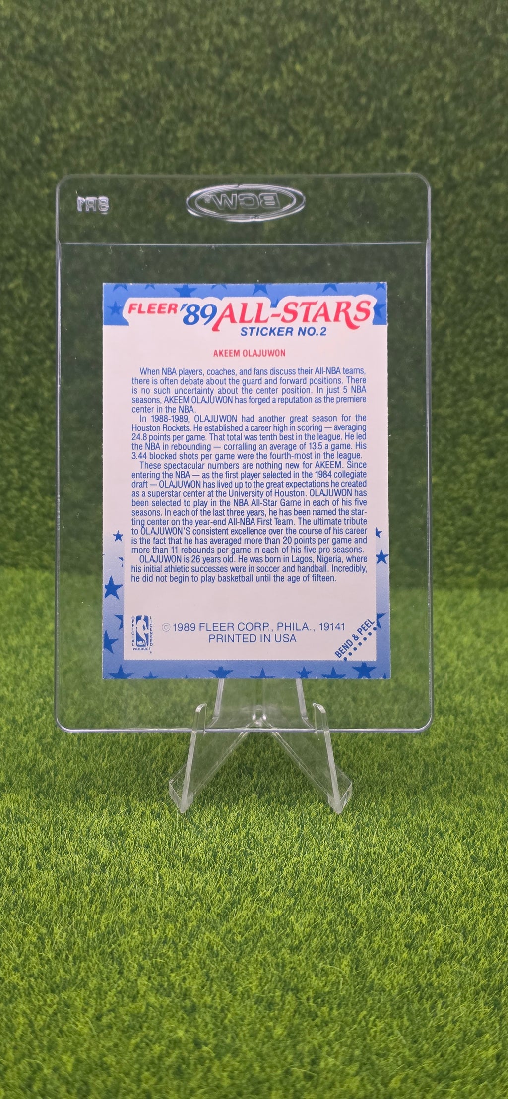 1989-90 Fleer All-Stars Sticker - Hakeem Olajuwon #2