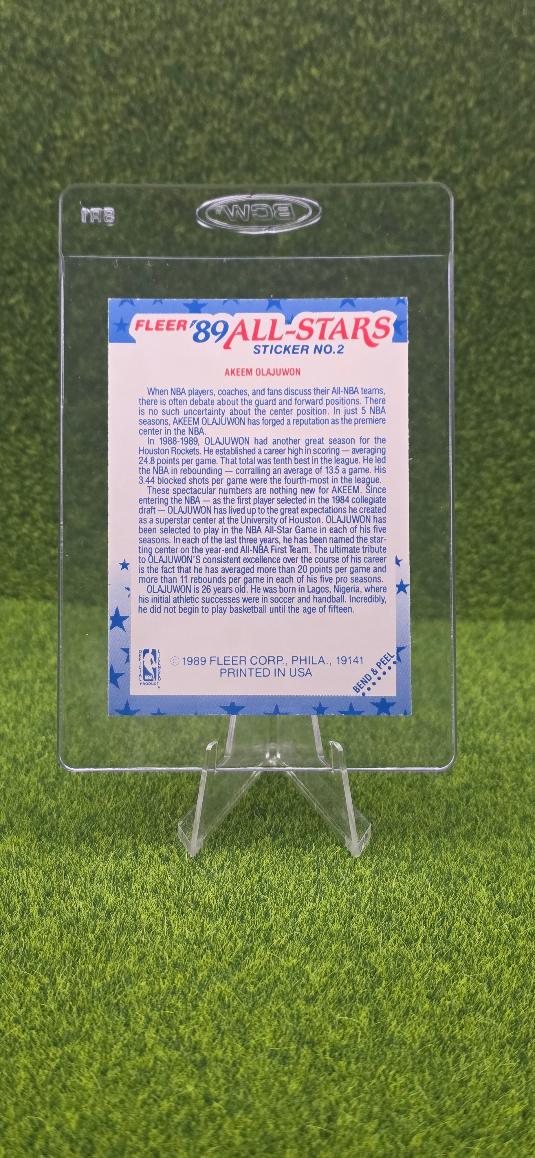 1989-90 Fleer All-Stars Sticker - Hakeem Olajuwon #2
