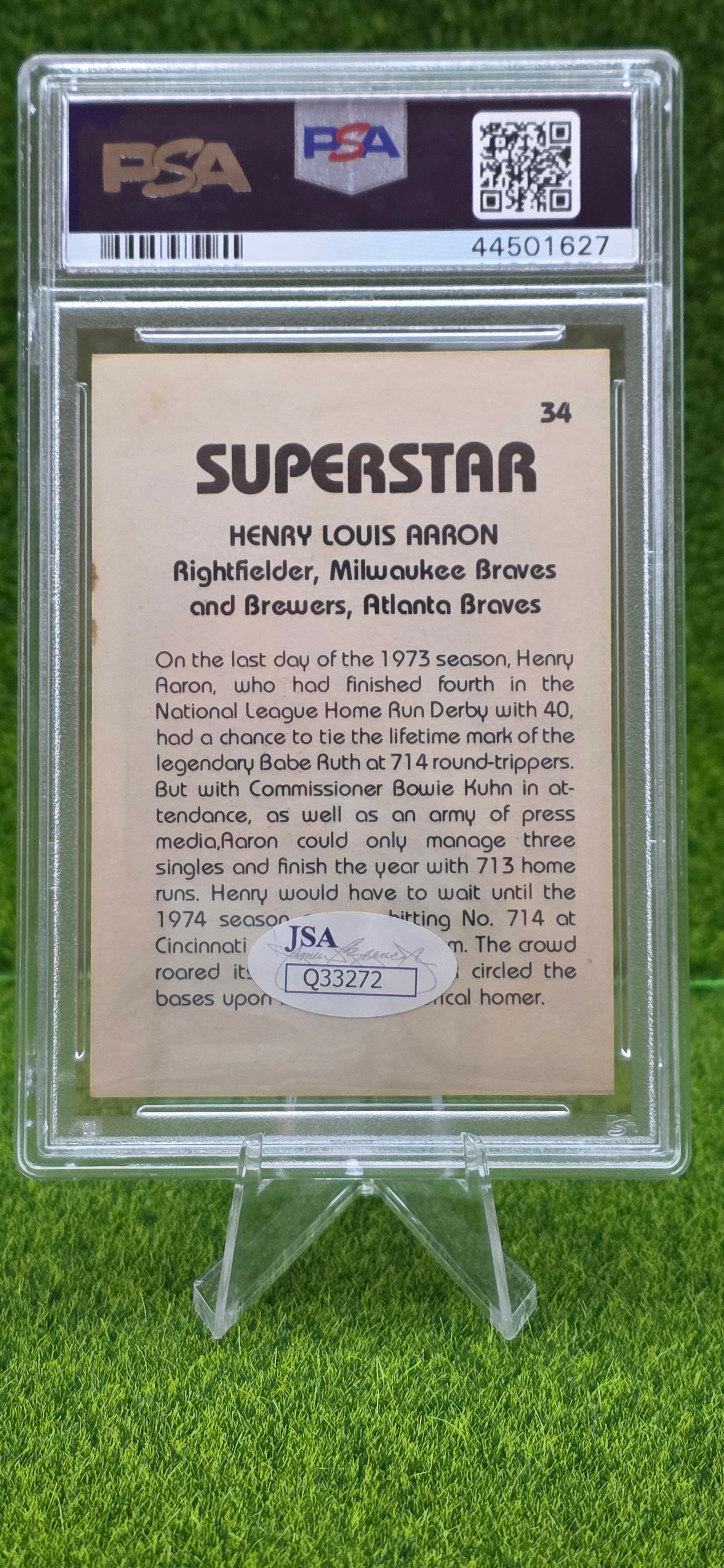 1980 Superstar Hank Aaron #34 Autographed
