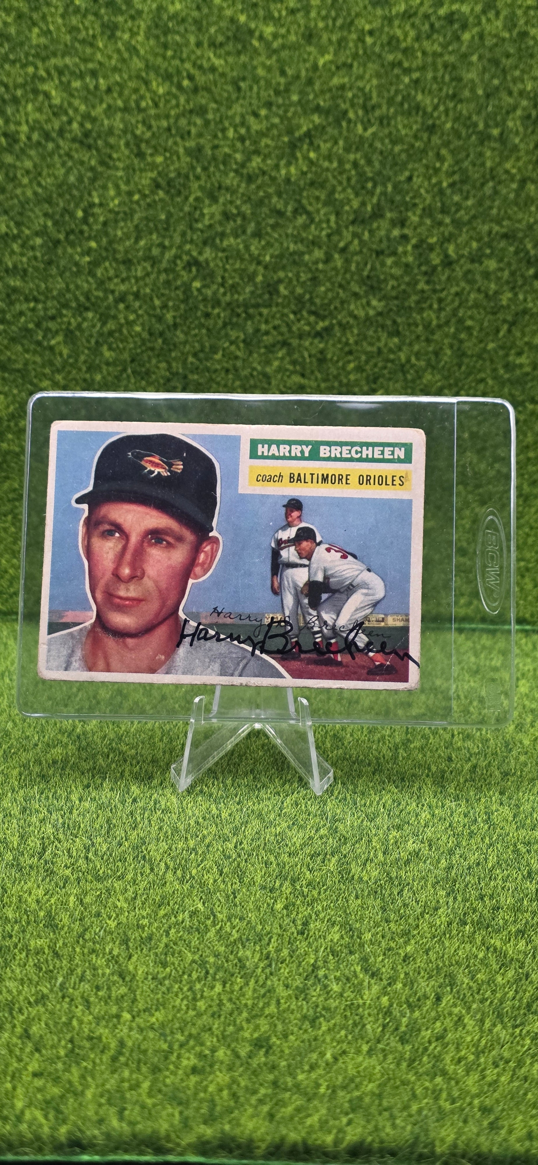 1956 Topps - Harry Brecheen #229 (Gray Back) Autographed