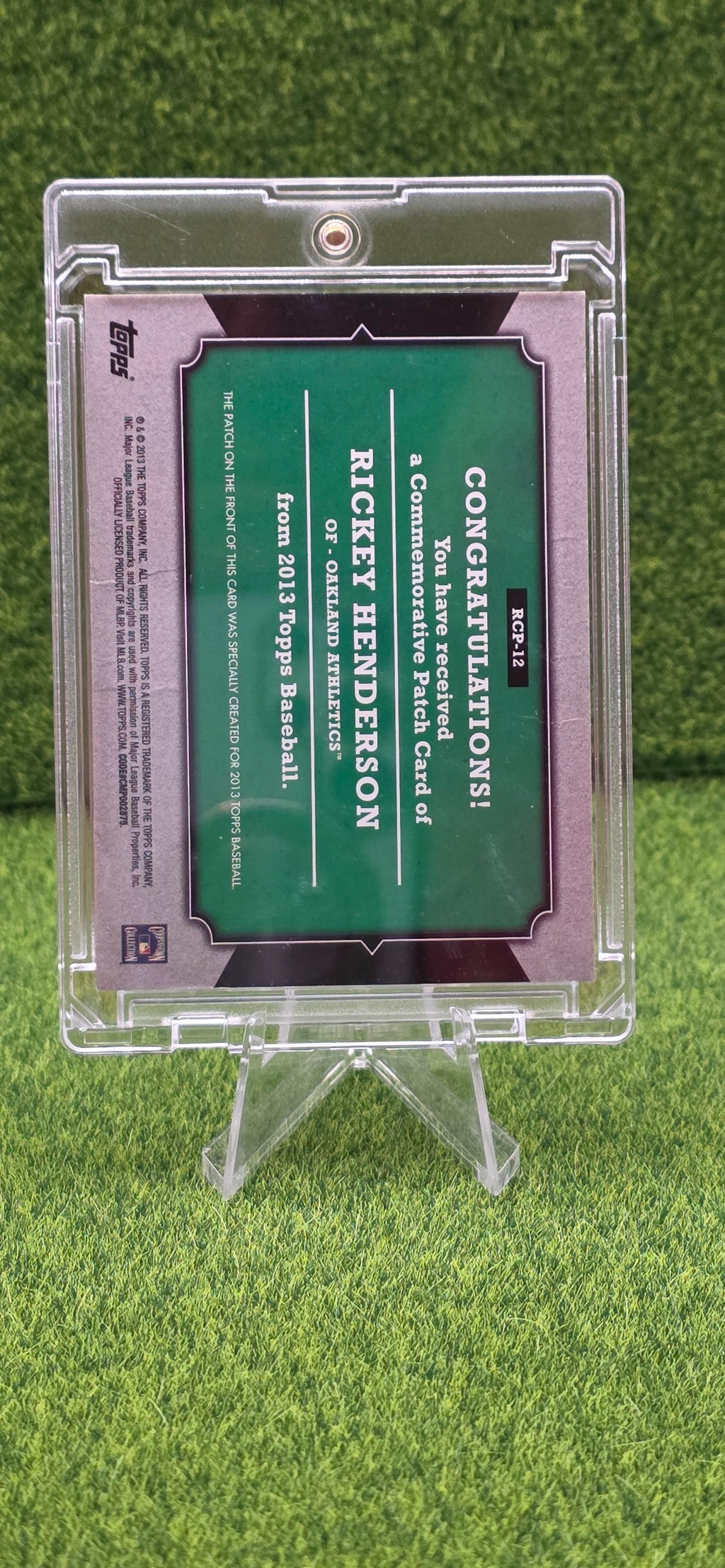 2013 Topps Manufactured Rookie Card Patch - Rickey Henderson #RCP-12