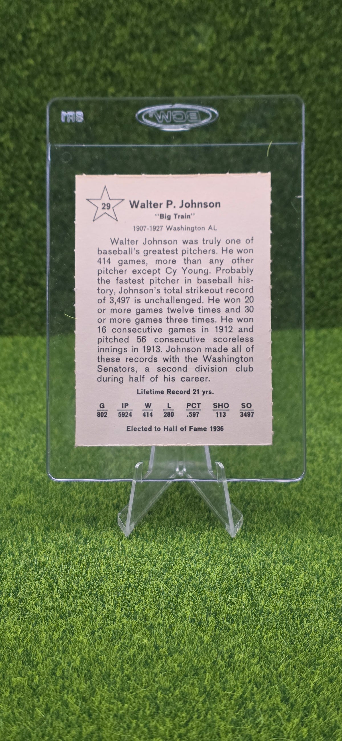 1961 Golden Press - Walter Johnson #29
