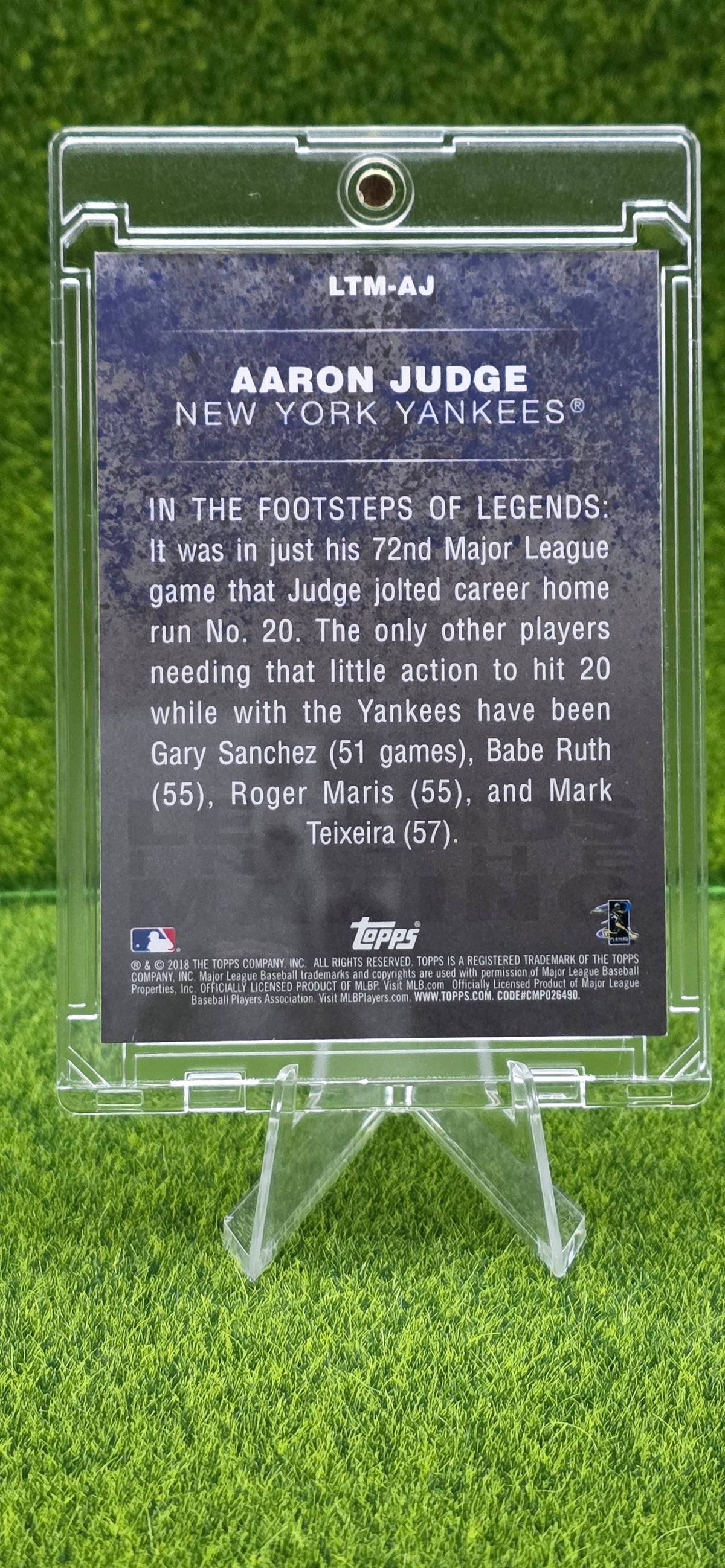 2018 Topps Legends in the Making Series 1 Aaron Judge #LTM-AJ