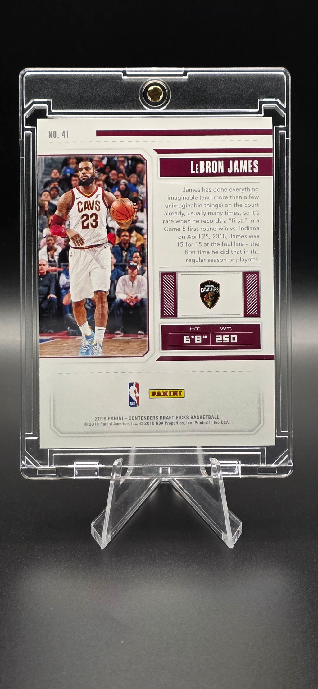 2018 Panini Contenders Draft Picks - Season Ticket Variation LeBron James #41