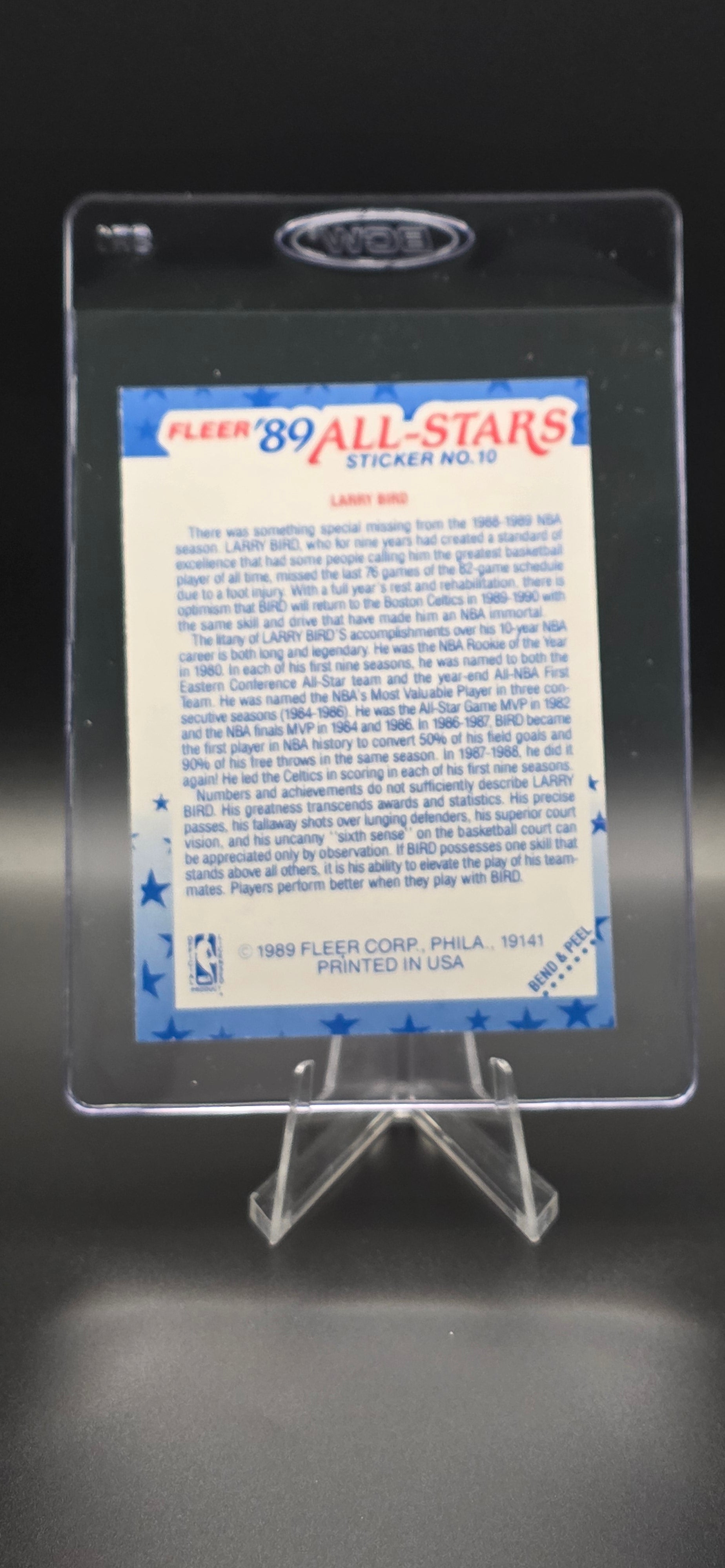 1989-90 Fleer - All-Stars Stickers Larry Bird #10
