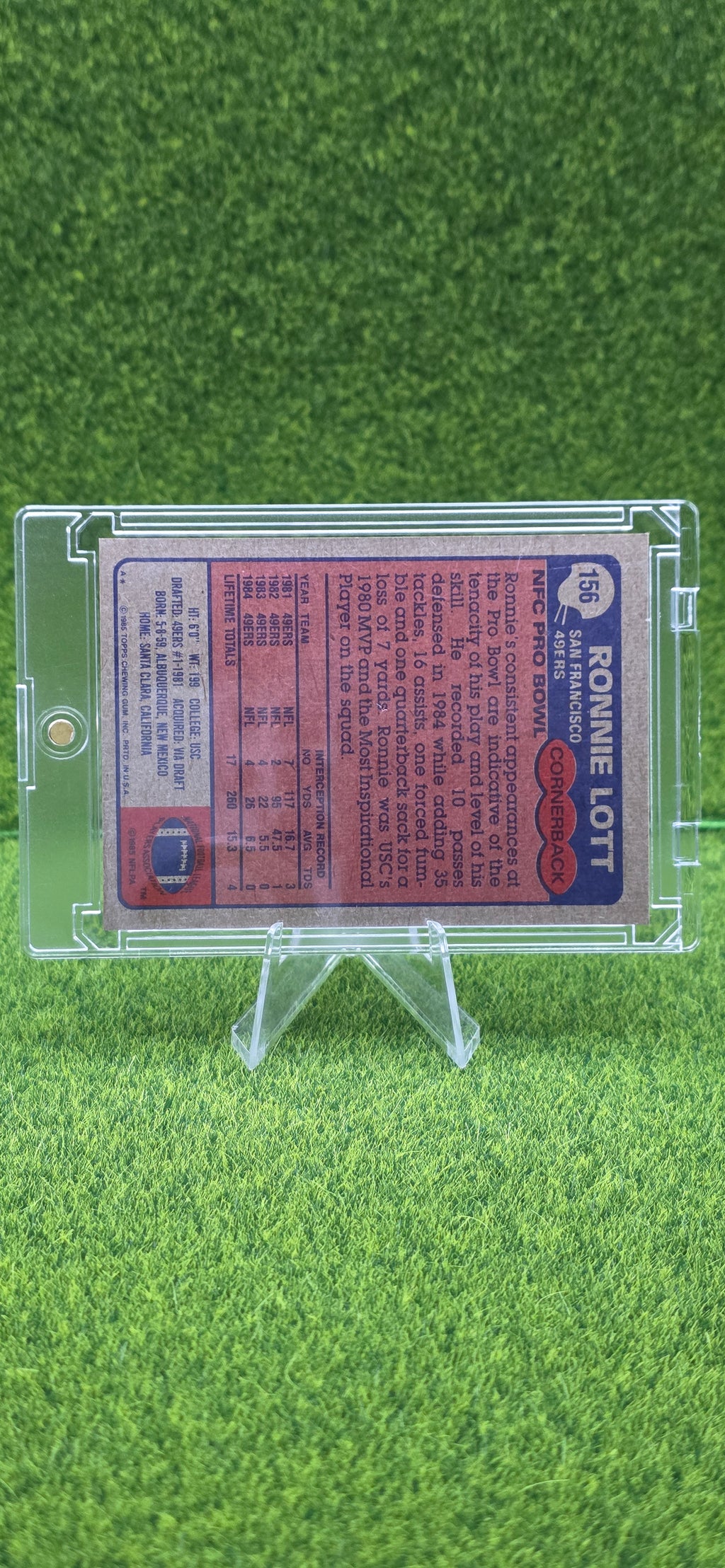 1985 Topps Ronnie Lott #156