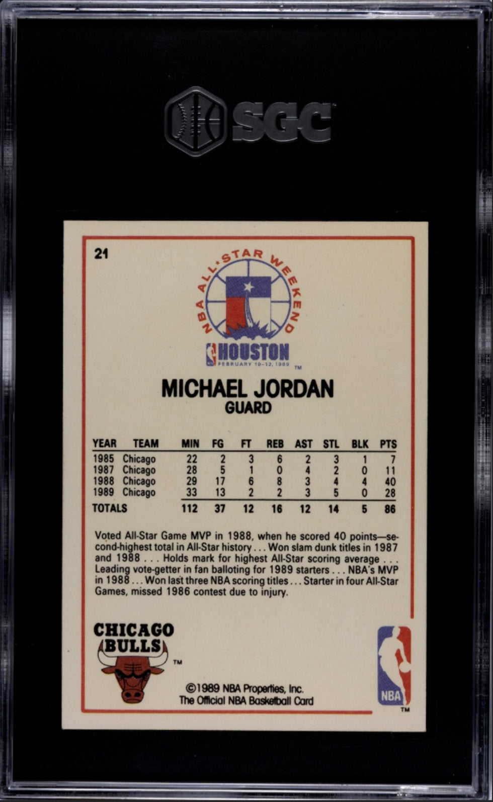 1989-90 NBA Hoops - Michael Jordan #21 All-Star