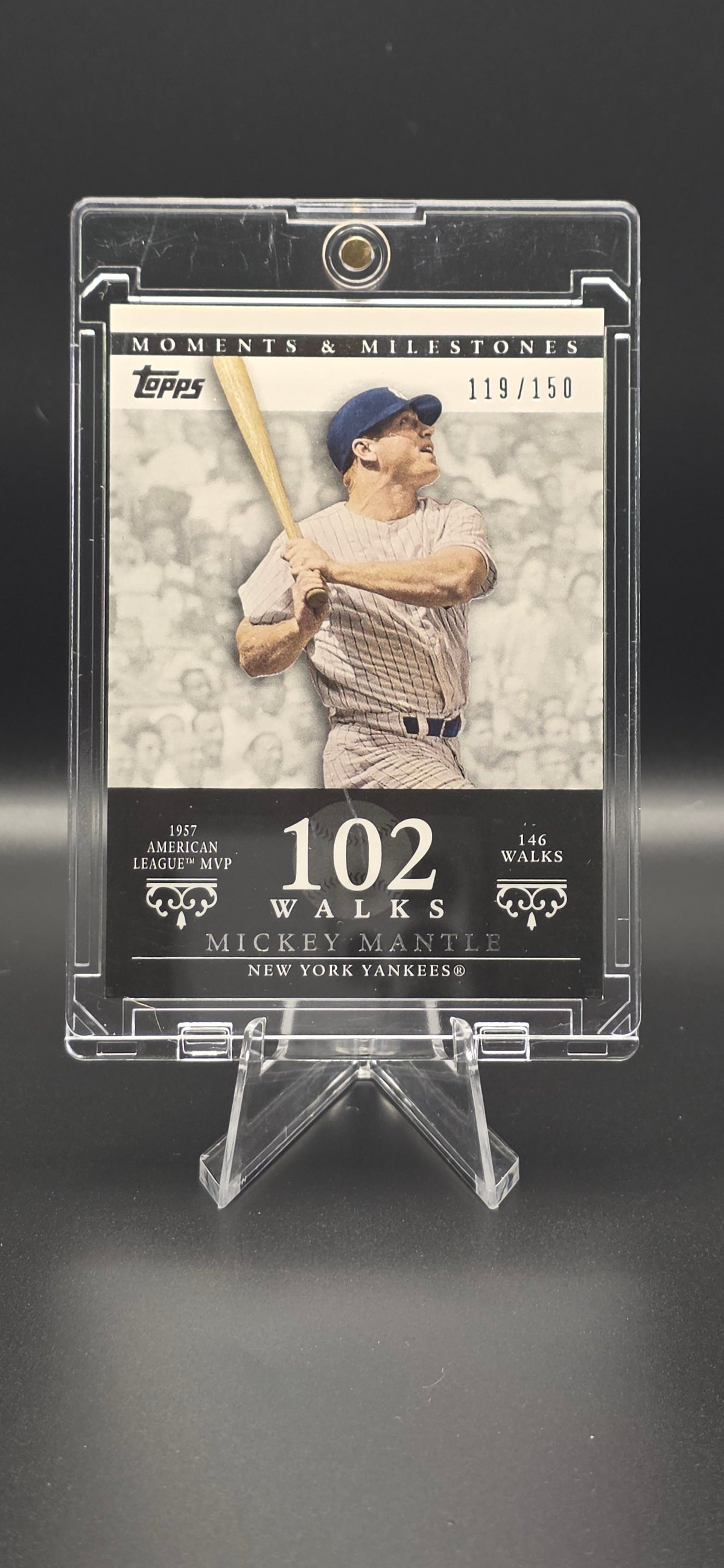 2007 Topps Moments & Milestones Mickey Mantle #77 (102 Walks - 119 of 150)
