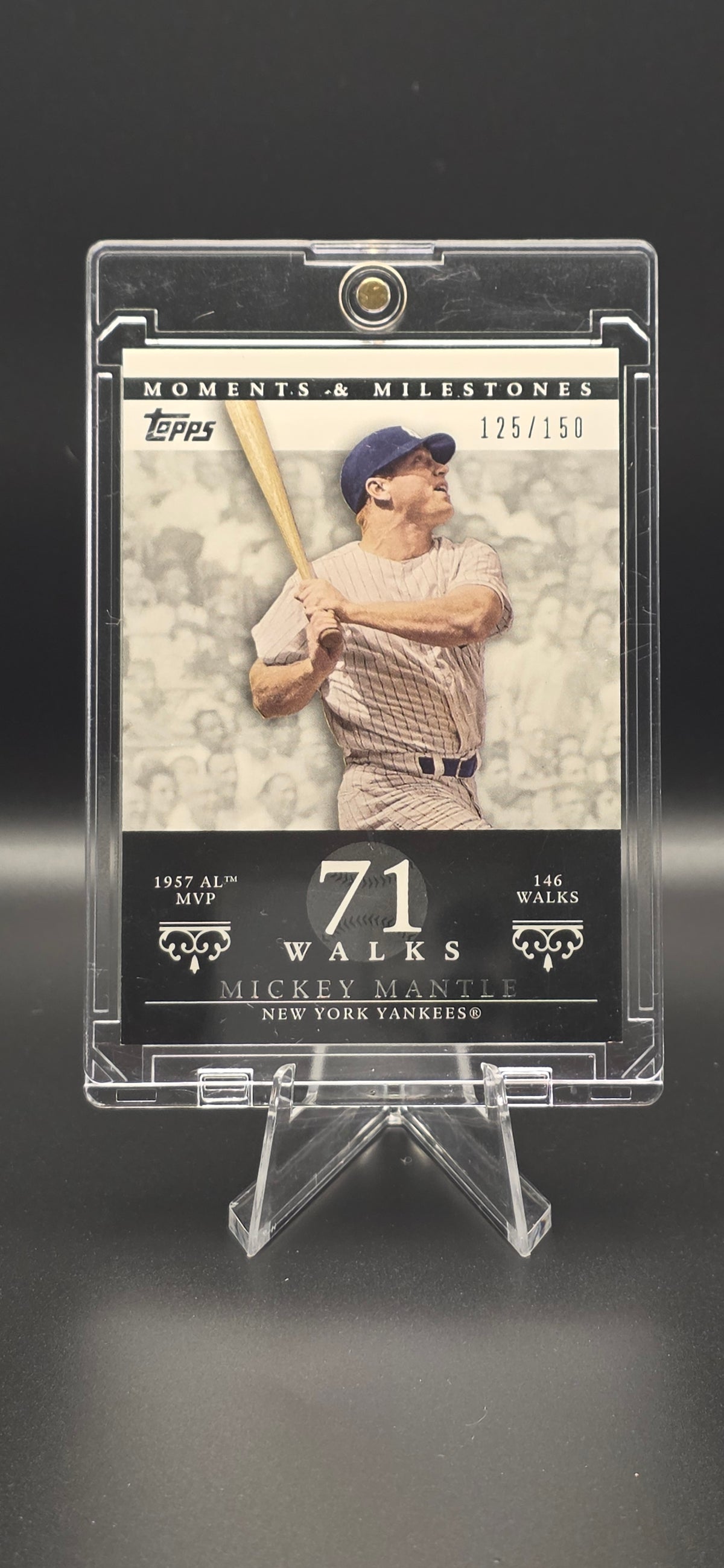 2007 Topps Moments & Milestones Mickey Mantle #77 (71 Walks - 125 of 150)