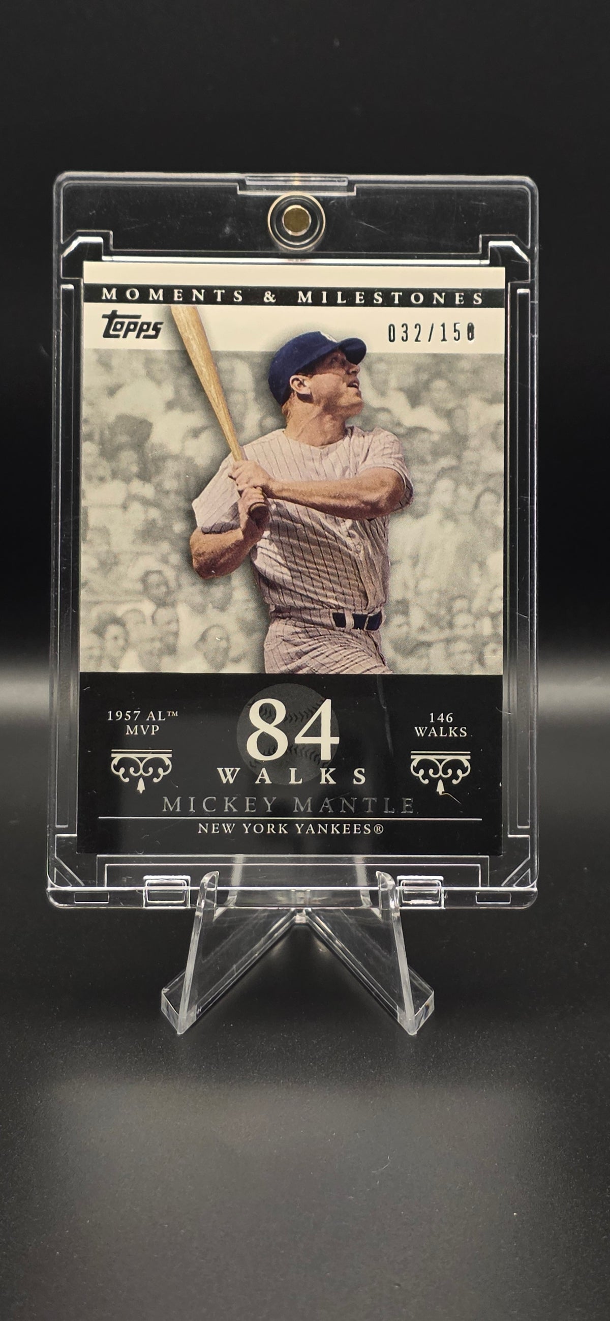 2007 Topps Moments & Milestones Mickey Mantle #77 (84 Walks - 032 of 150)