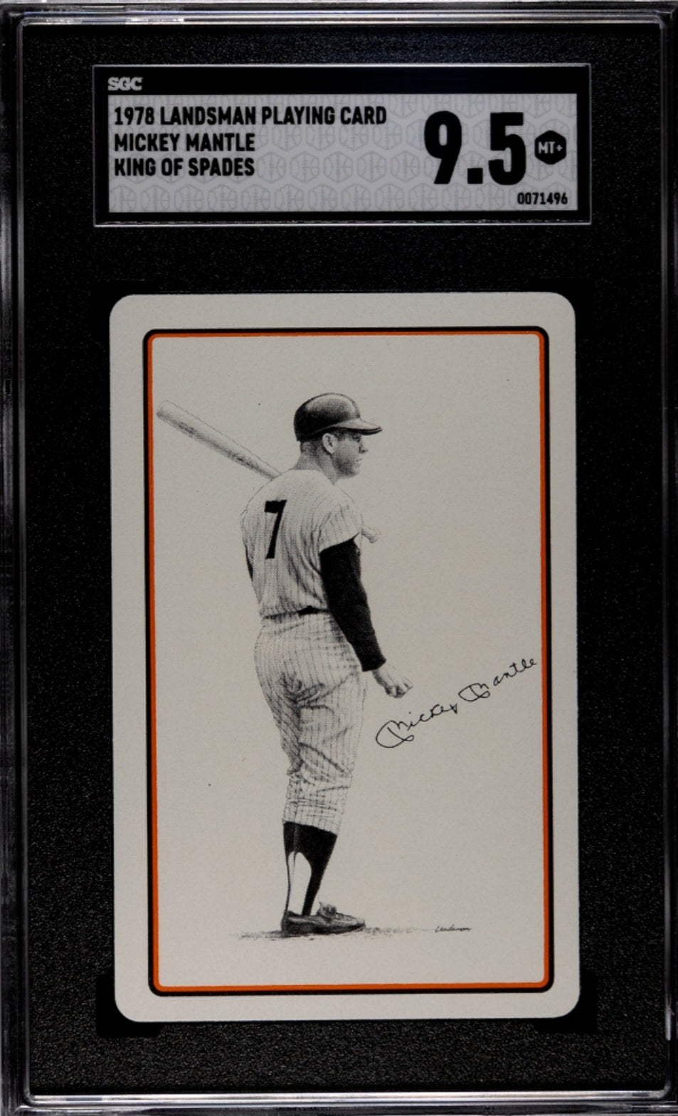1978 Landsman Playing Cards - Mickey Mantle - King of Spades