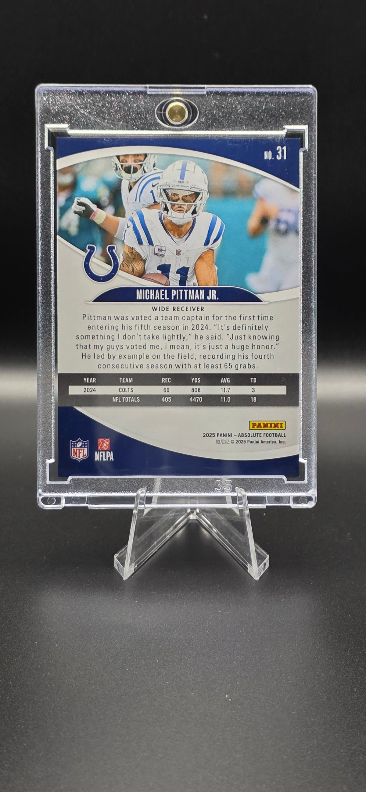 2025 Panini Absolute Purple Rain Michael Pittman Jr. #31 (188 of 190)