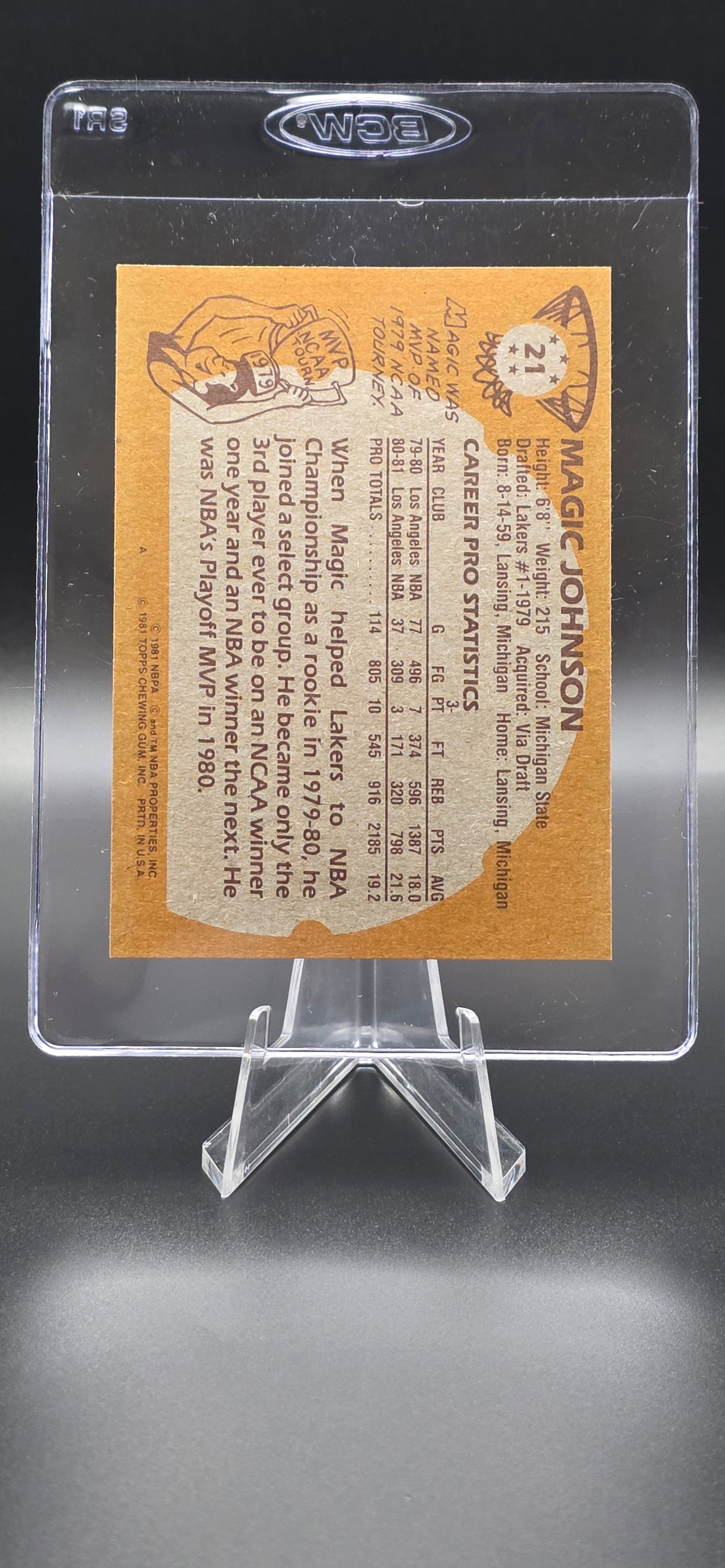 1981-82 Topps Magic Johnson #21