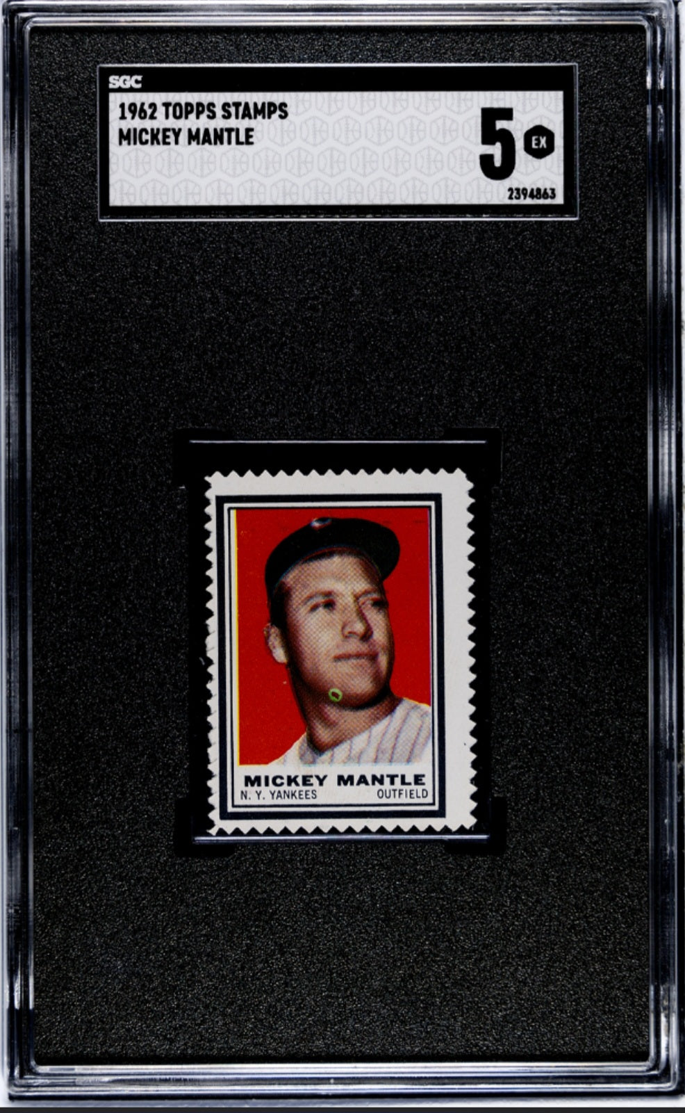 1962 Topps Stamp Mickey Mantle