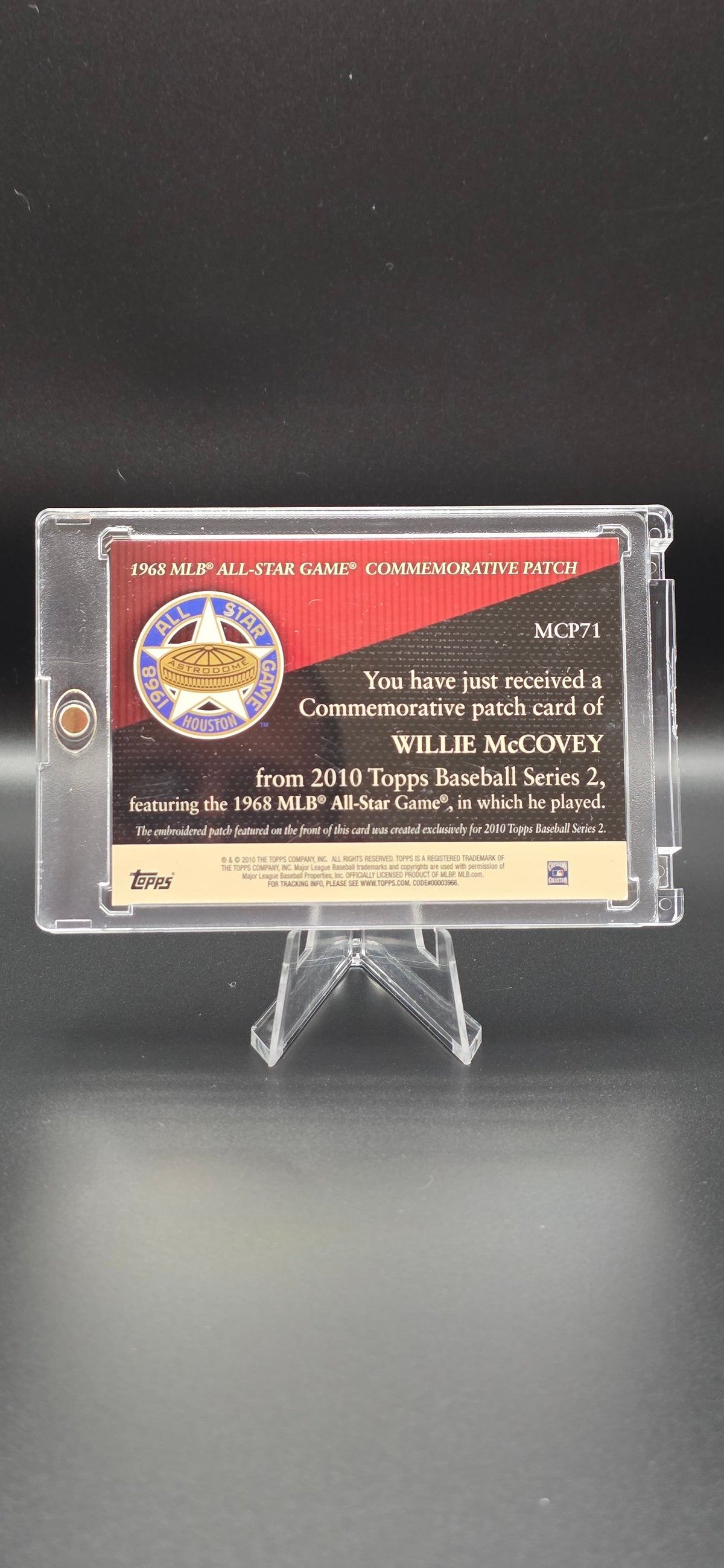 2010 Topps Manufactured Commemorative Patch Willie McCovey #MCP71