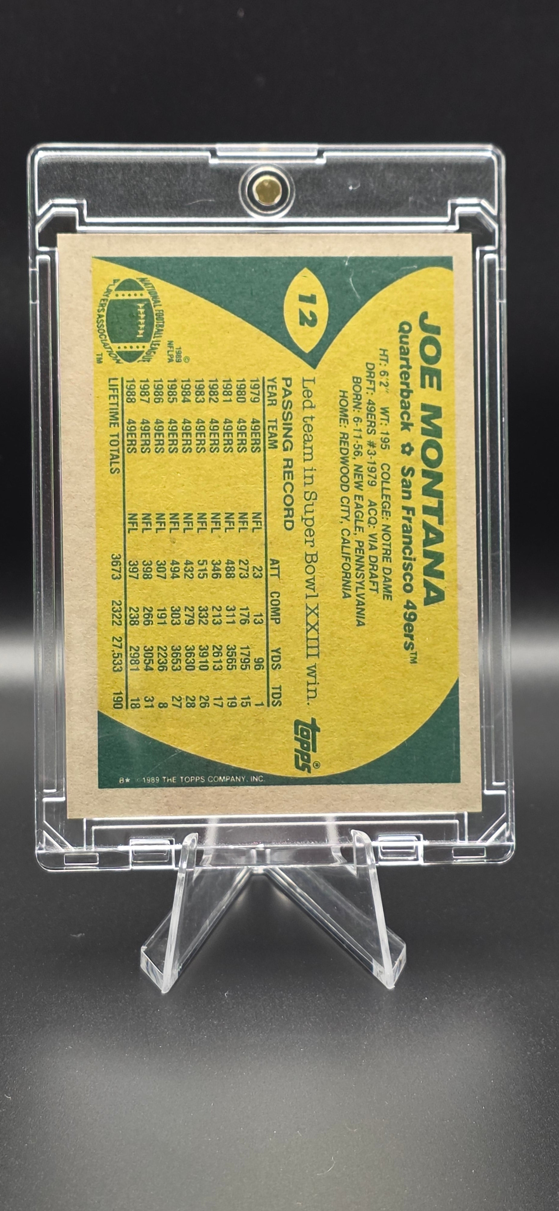 1989 Topps Joe Montana #12