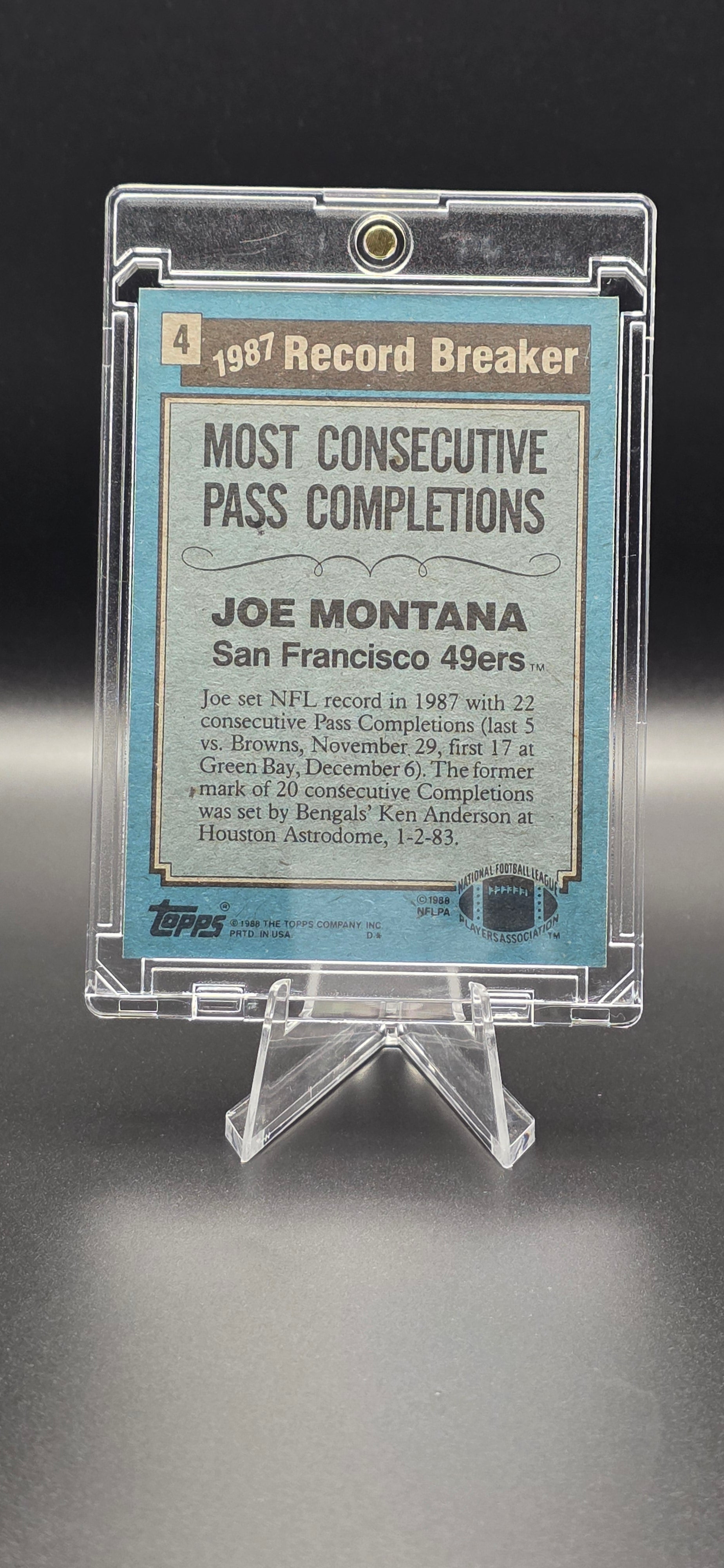 1988 Topps - 87 Record Breakers Joe Montana #4