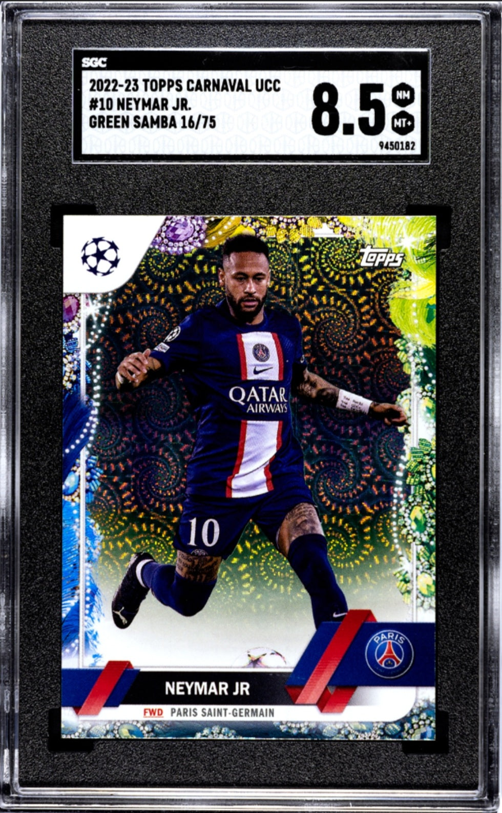 2022-23 Topps Carnaval UCC - Neymar Jr. #10 Green Samba (16 of 75)