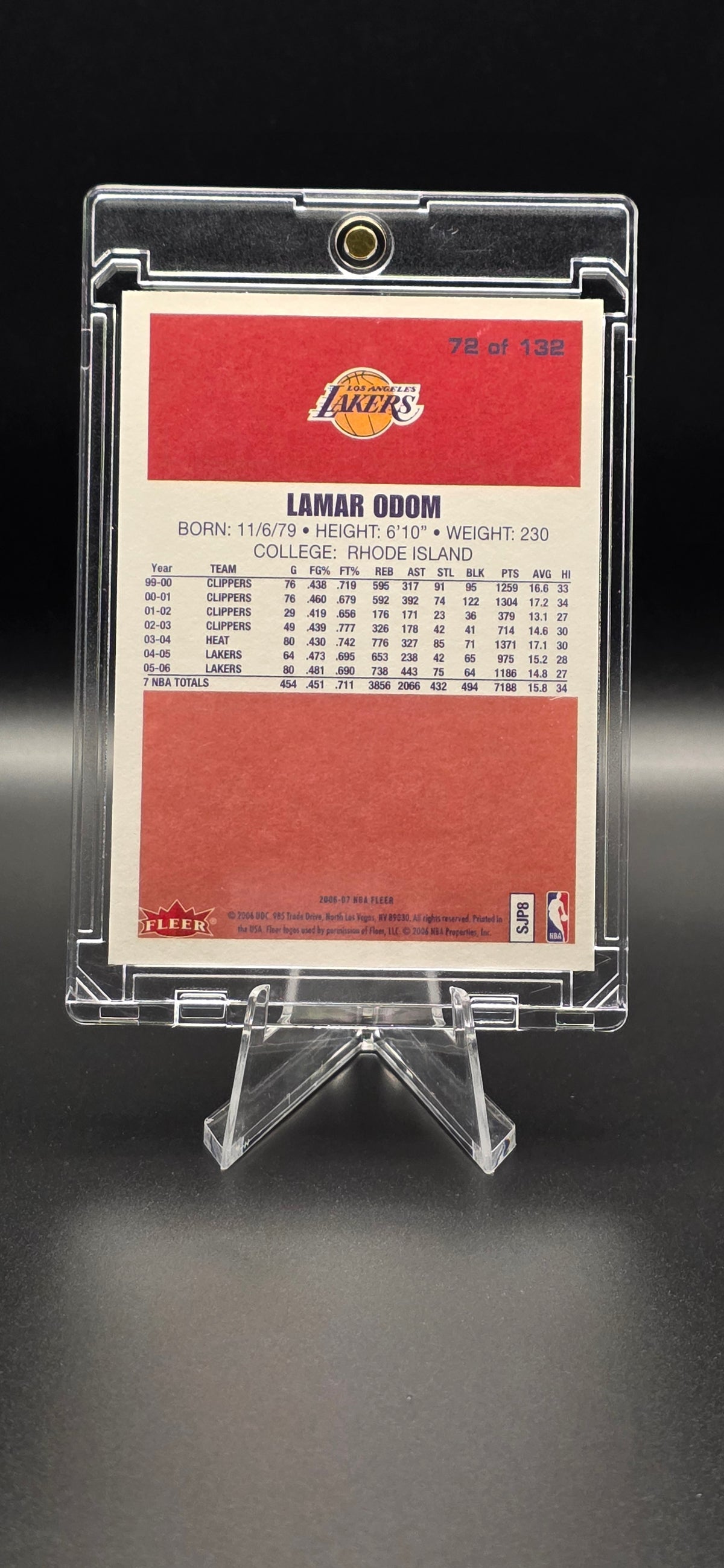 2006-07 Fleer - 1986-87 Design Lamar Odom #72