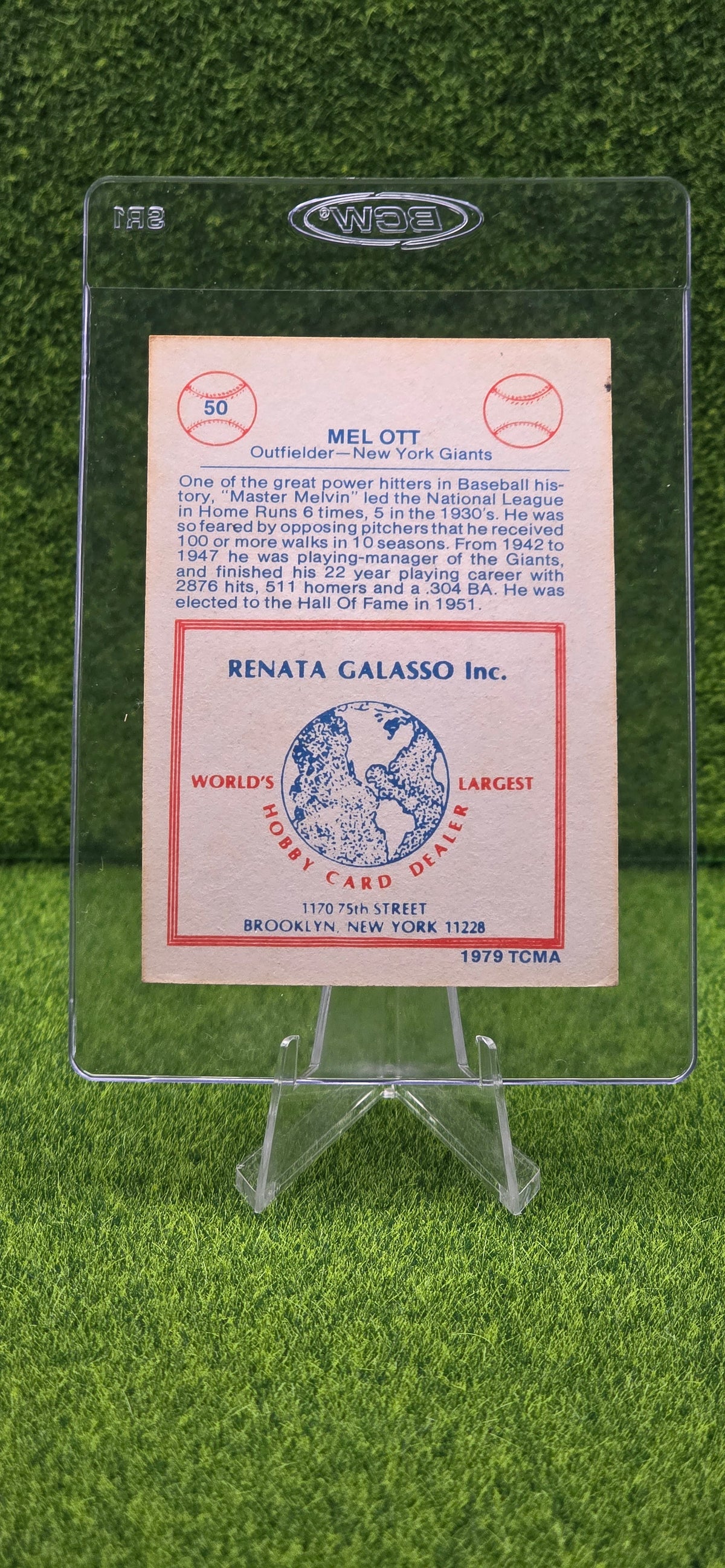 1979 TCMA Renata Galasso Series 2 - Mel Ott #50